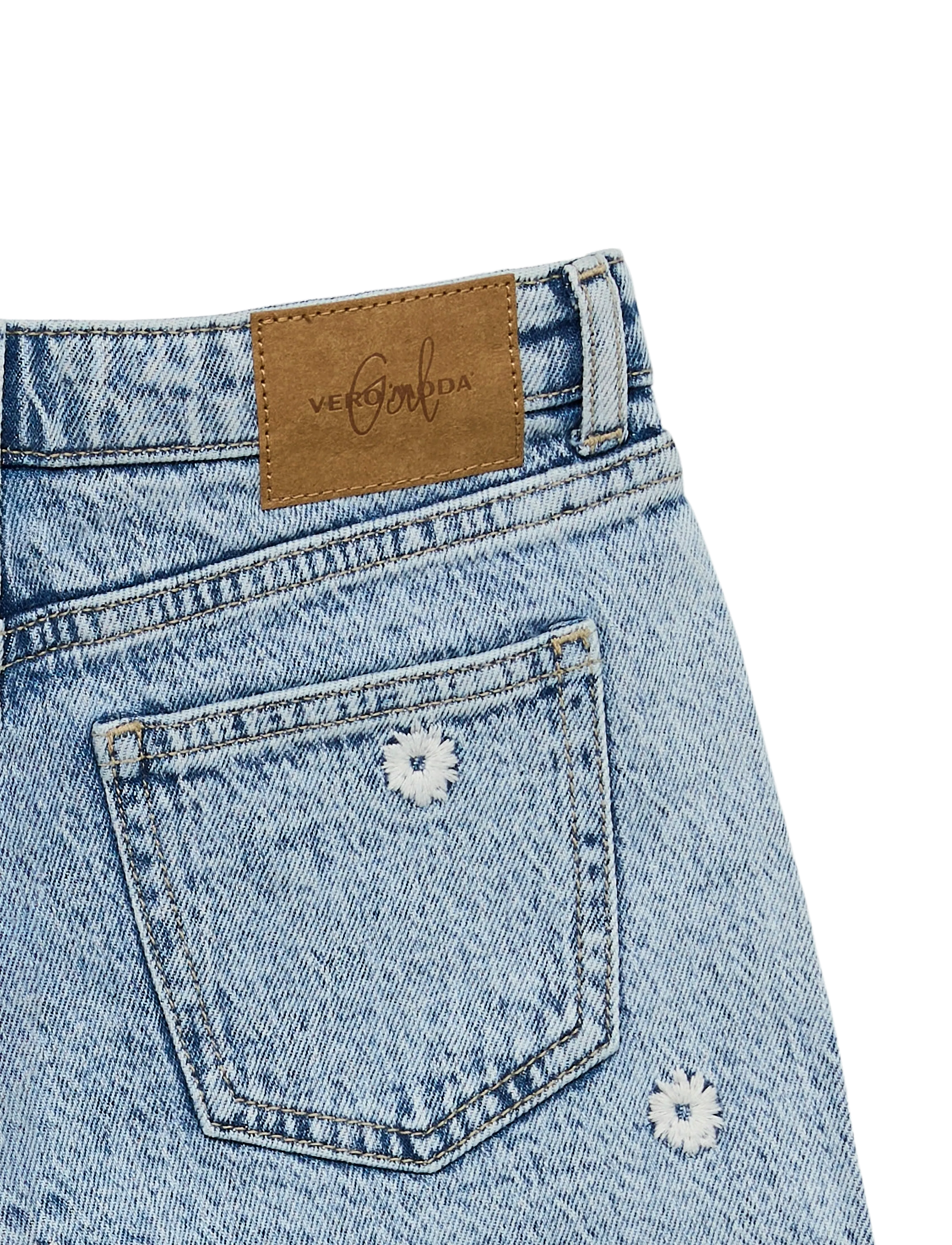 Vero Moda Girl - VMTESS SHORT EMB DNM SHORTS RA339 GIRL - jeansshorts - light blue denim - 5