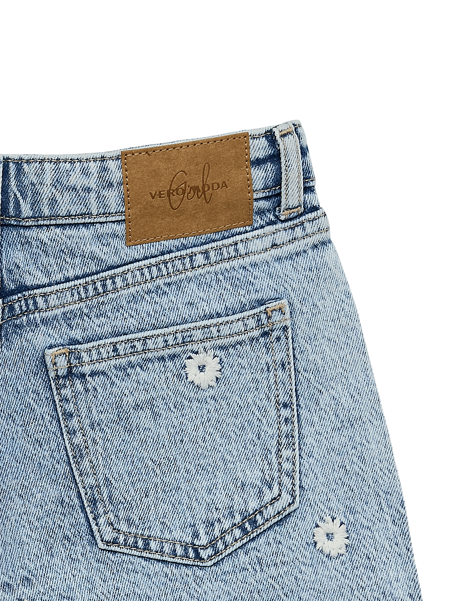 Vero Moda Girl - VMTESS SHORT EMB DNM SHORTS RA339 GIRL - jeansshorts - light blue denim - 5