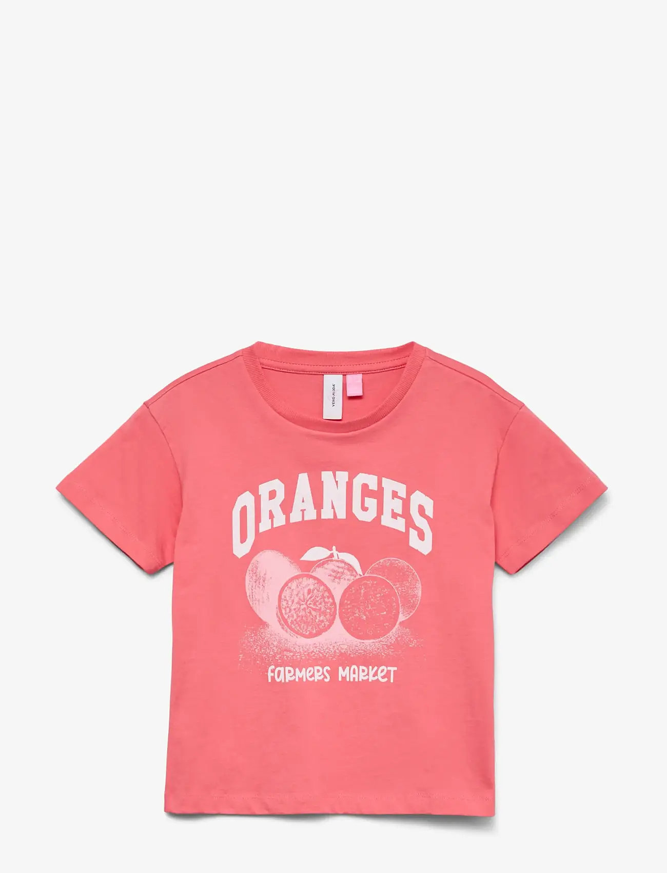 Vero Moda Girl VMLINDA CATY SS TOP BOX GIRL - T-shirts - CORAL PARADISE / coral