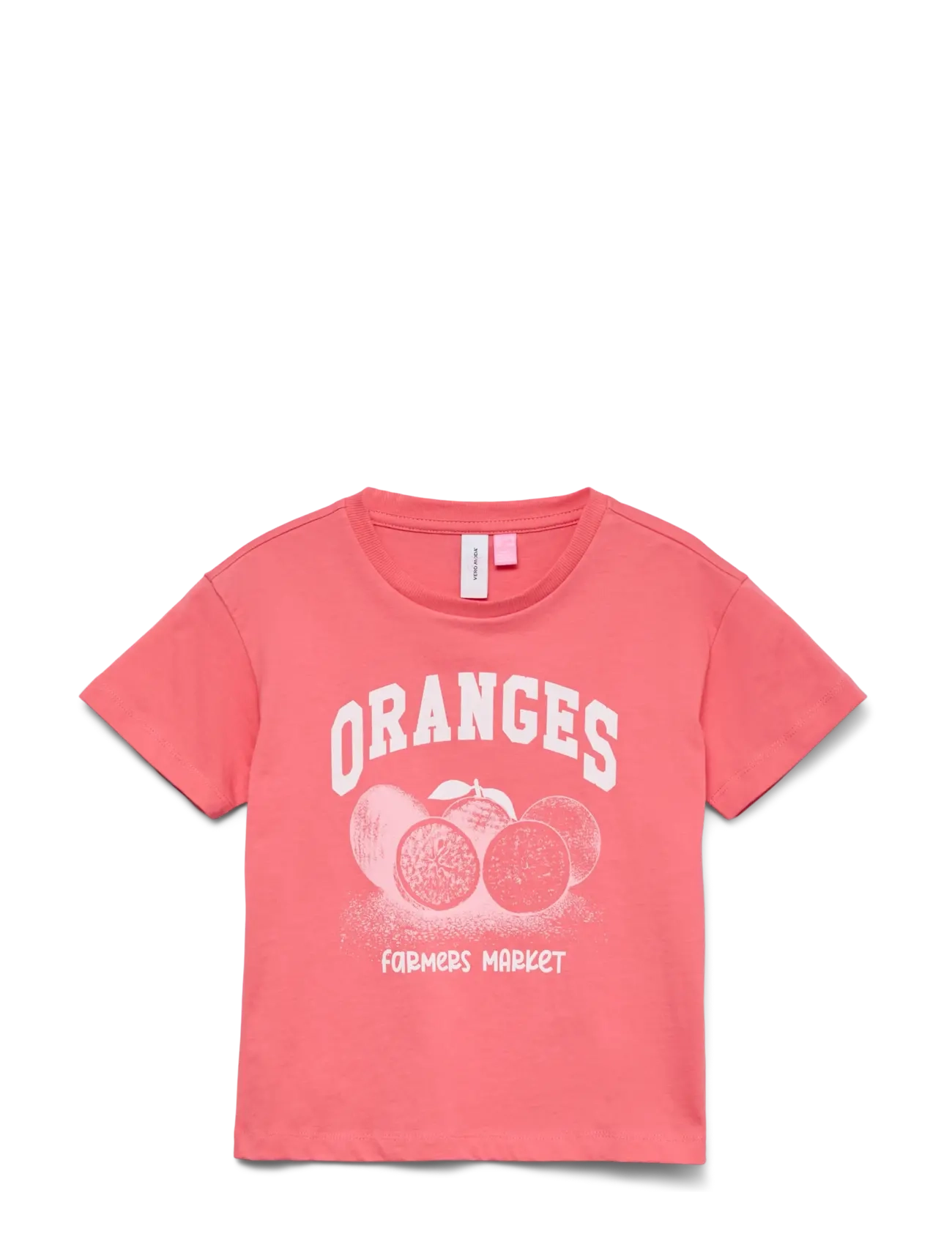 Vero Moda Girl VMLINDA CATY SS TOP BOX GIRL - Barn 98-134 - CORAL PARADISE / coral