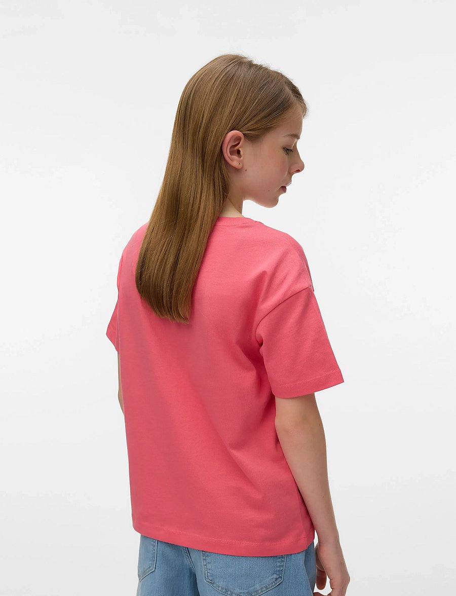 Vero Moda Girl - VMLINDA CATY SS TOP BOX GIRL - kortärmade t-shirts - coral paradise - 2