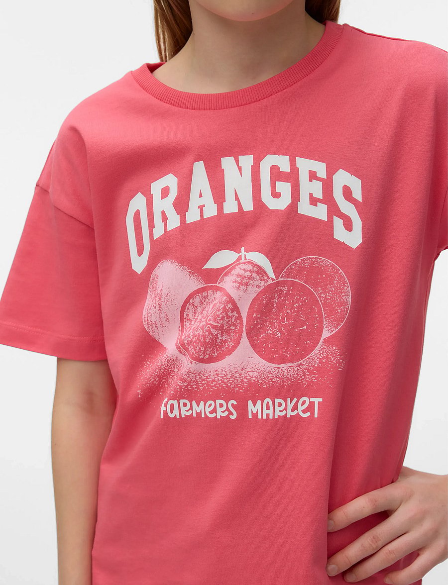 Vero Moda Girl - VMLINDA CATY SS TOP BOX GIRL - kortärmade t-shirts - coral paradise - 3