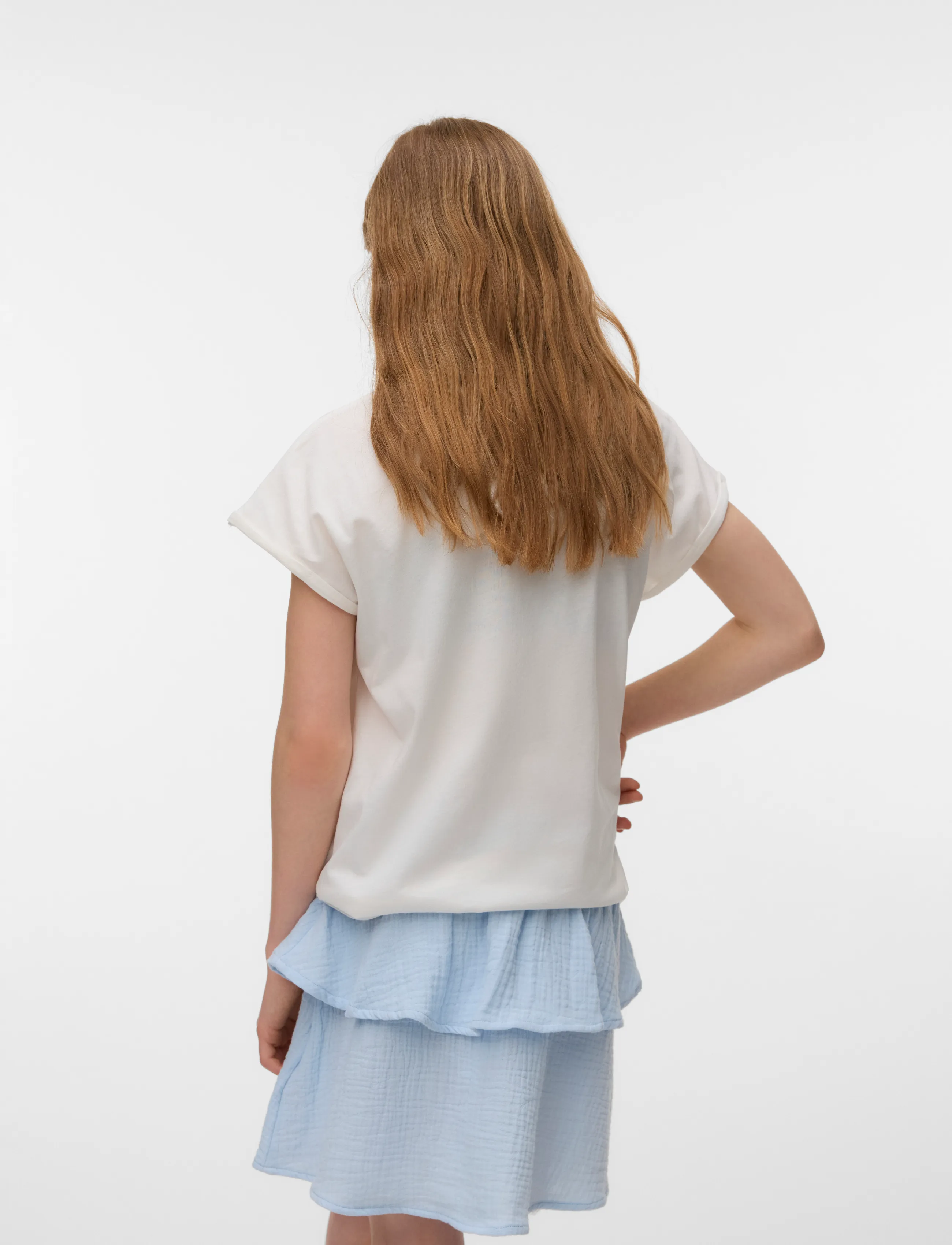 Vero Moda Girl - VMNANNA AVA SS TOP BOX JRS GIRL - kortærmede t-shirts - snow white - 2