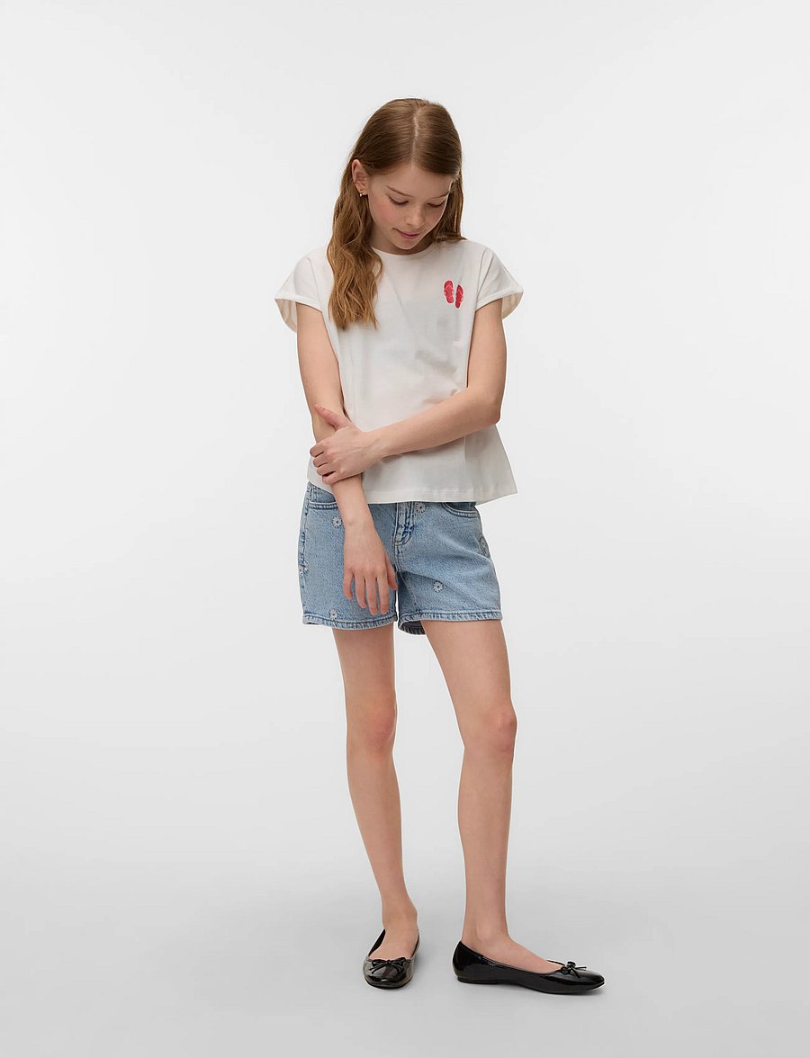 Vero Moda Girl - VMNANNA AVA SS TOP BOX JRS GIRL - kurzärmelige - snow white - 0