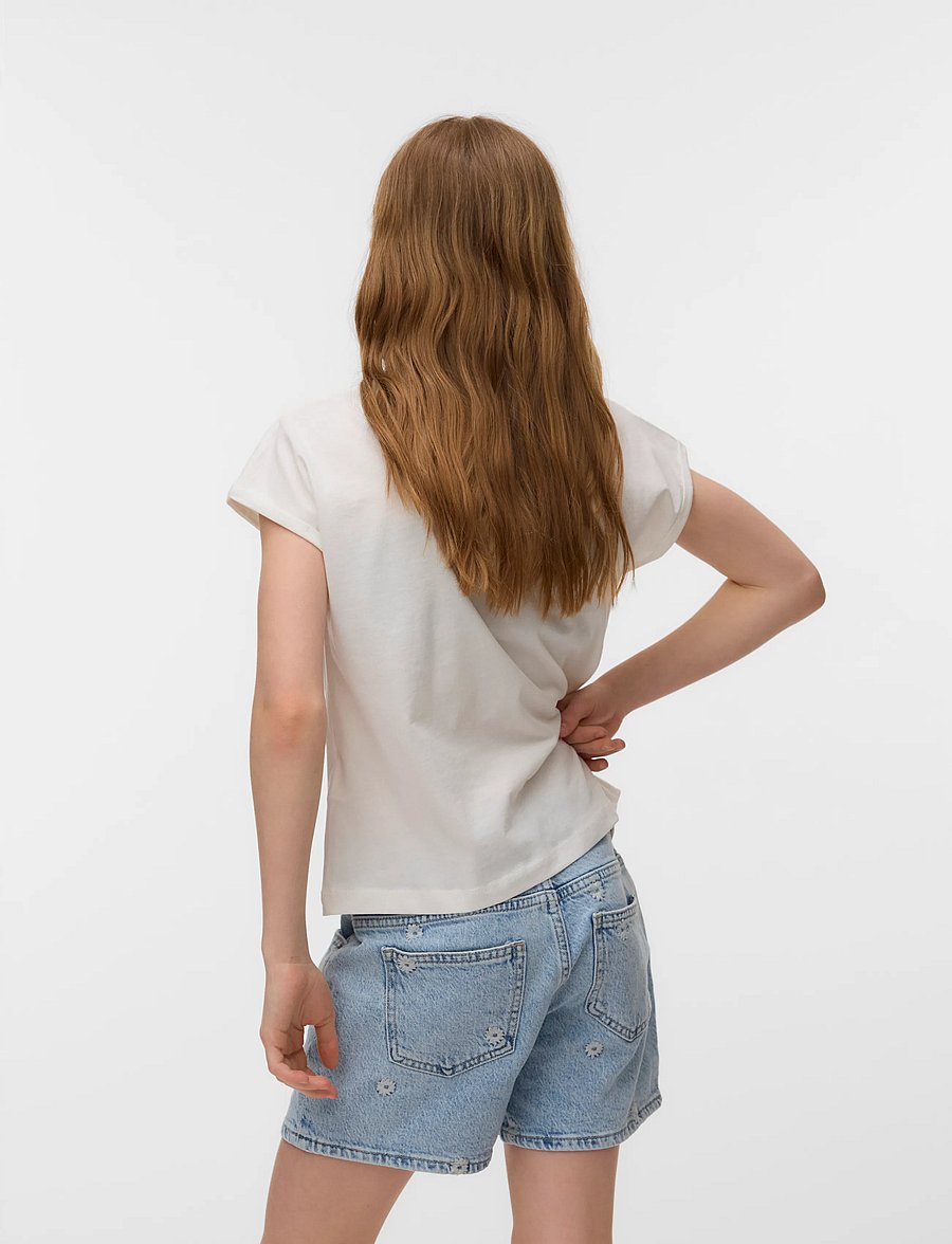 Vero Moda Girl - VMNANNA AVA SS TOP BOX JRS GIRL - kurzärmelige - snow white - 2