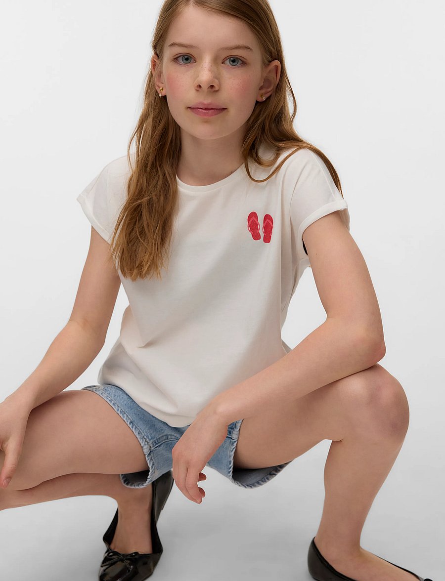 Vero Moda Girl - VMNANNA AVA SS TOP BOX JRS GIRL - kurzärmelige - snow white - 3