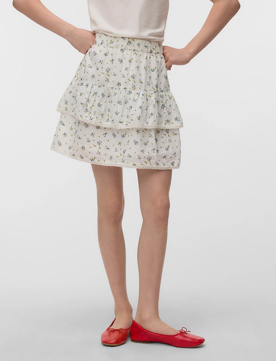 Vero Moda Girl - VMTRINE SHORT SKIRT WVN GIRL - jupes courtes - snow white - 3
