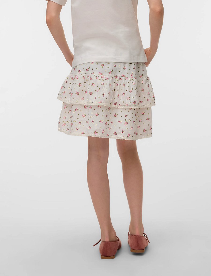 Vero Moda Girl - VMTRINE SHORT SKIRT WVN GIRL - korte nederdele - snow white - 2