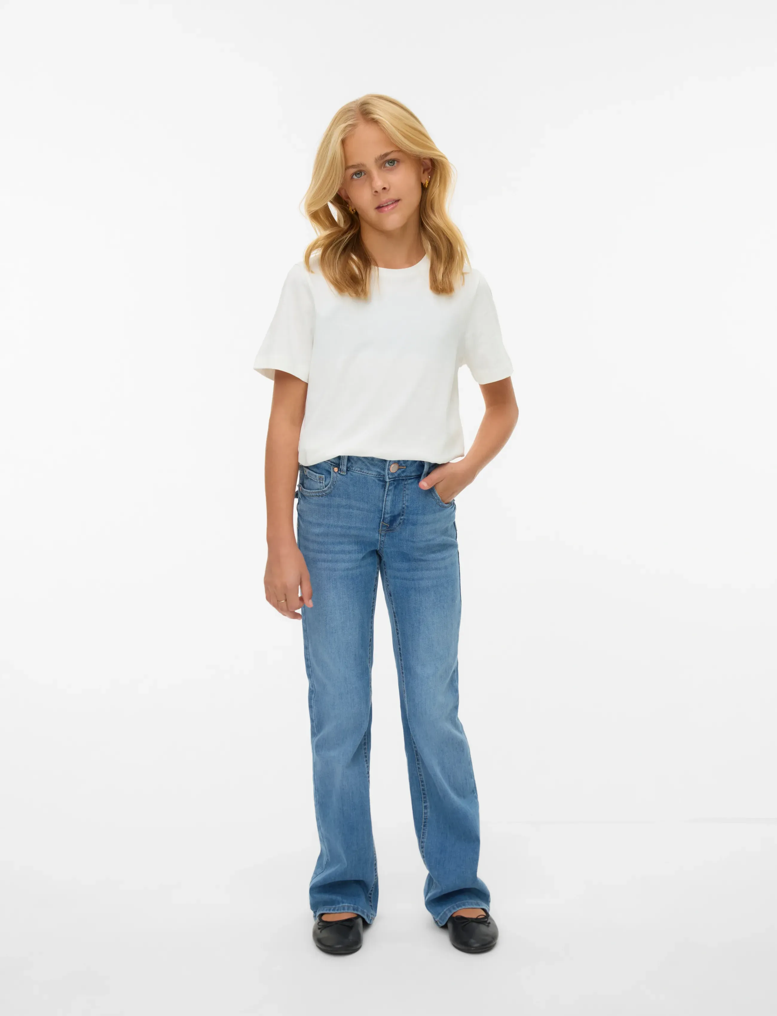 Vero Moda Girl VMFLASH MR FLARED POCKET J RA3042 GIRL - Underdele - MEDIUM BLUE DENIM / blue