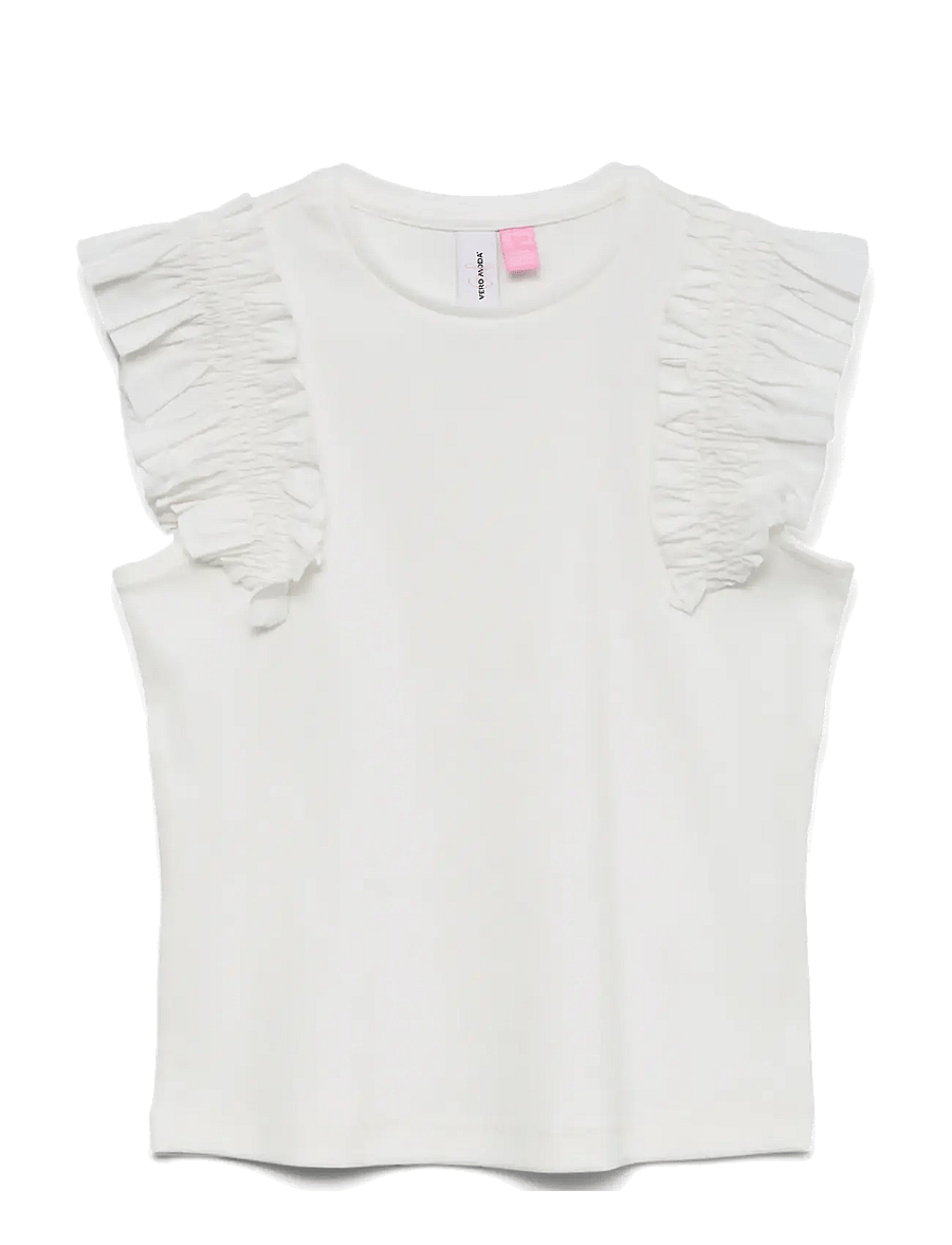 Vero Moda Girl - VMTINNA CS O-NECK TOP JRS GIRL - débardeurs - snow white - 0