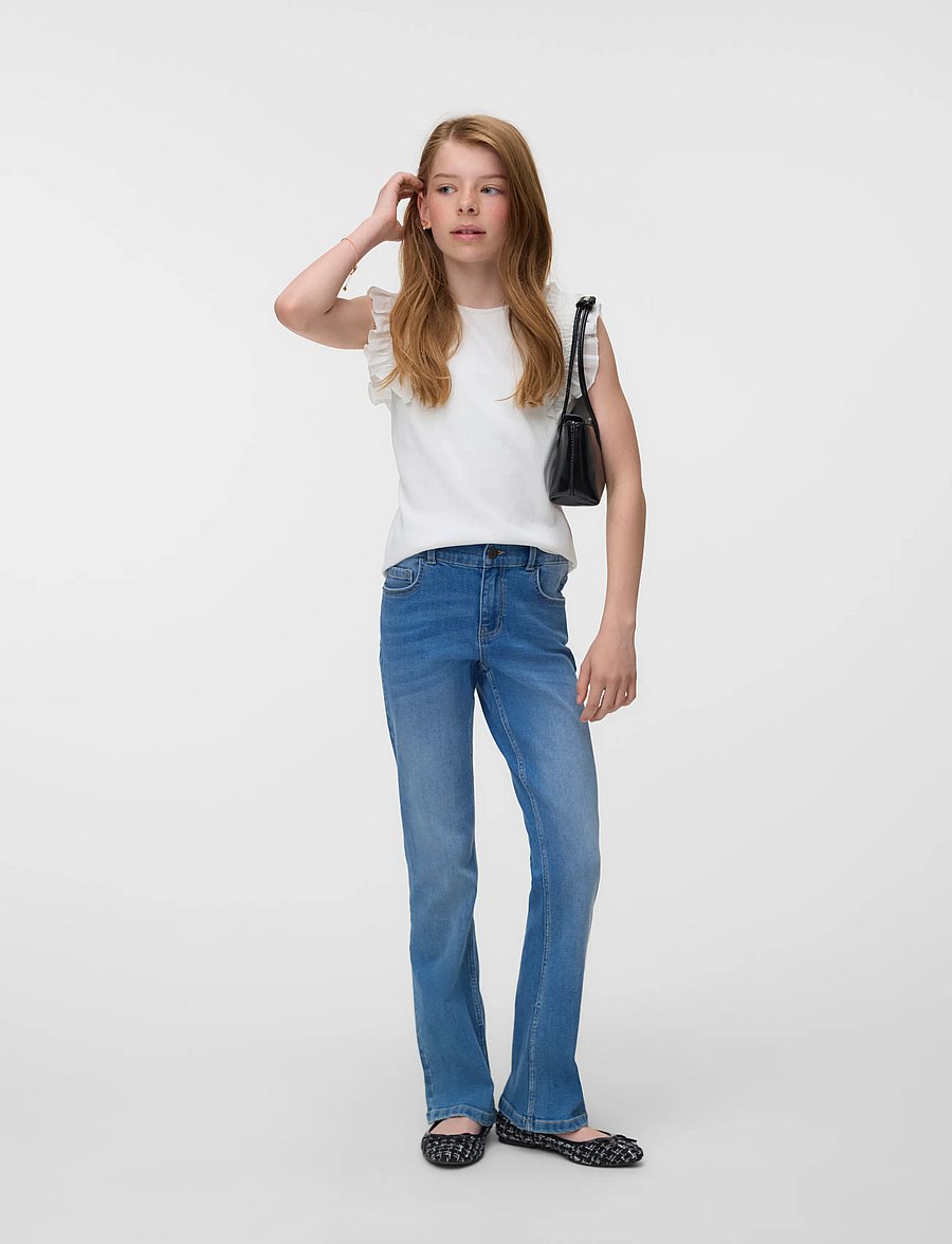 Vero Moda Girl - VMTINNA CS O-NECK TOP JRS GIRL - koszulki na ramiączkach - snow white - 0