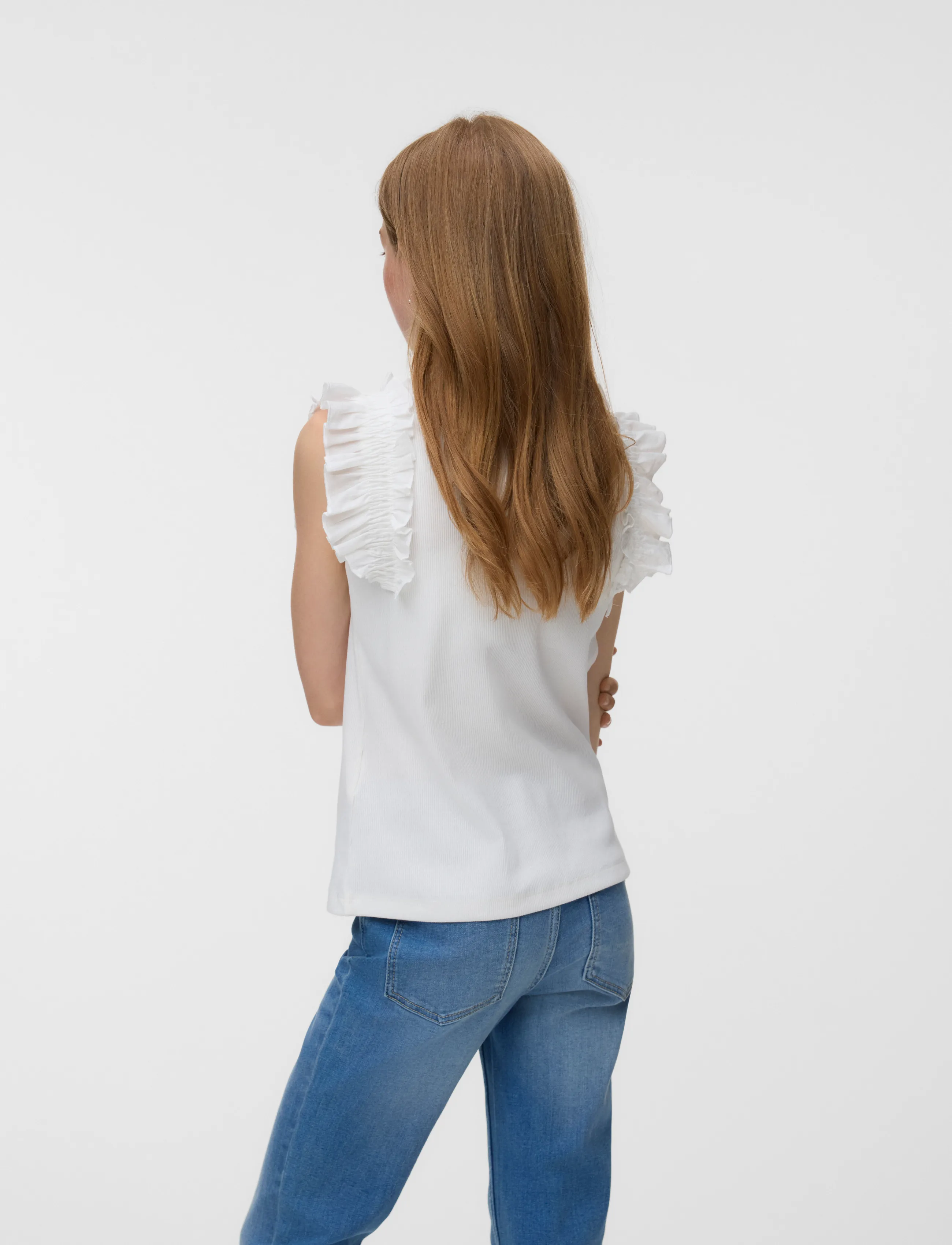 Vero Moda Girl - VMTINNA CS O-NECK TOP JRS GIRL - koszulki na ramiączkach - snow white - 2