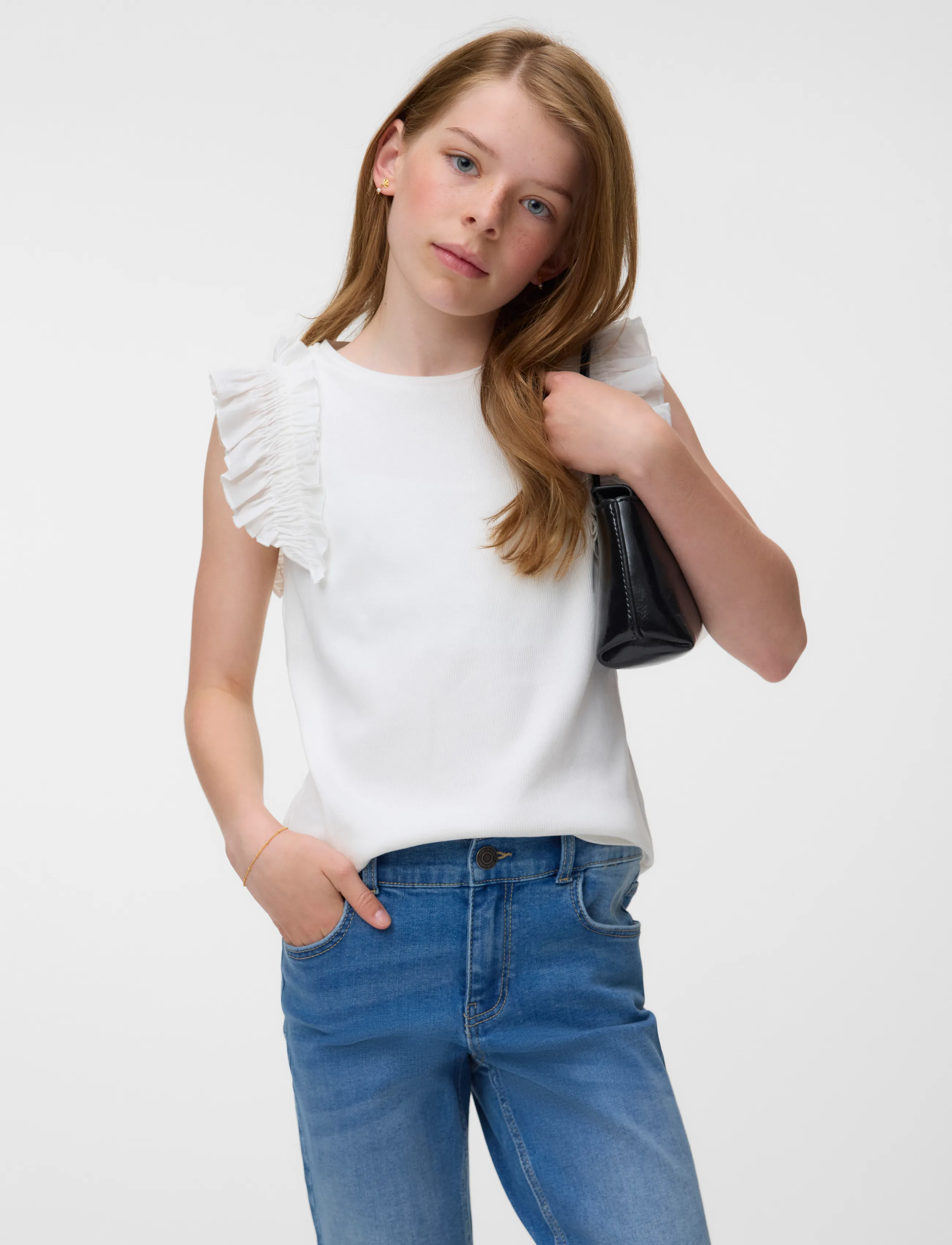Vero Moda Girl - VMTINNA CS O-NECK TOP JRS GIRL - koszulki na ramiączkach - snow white - 3