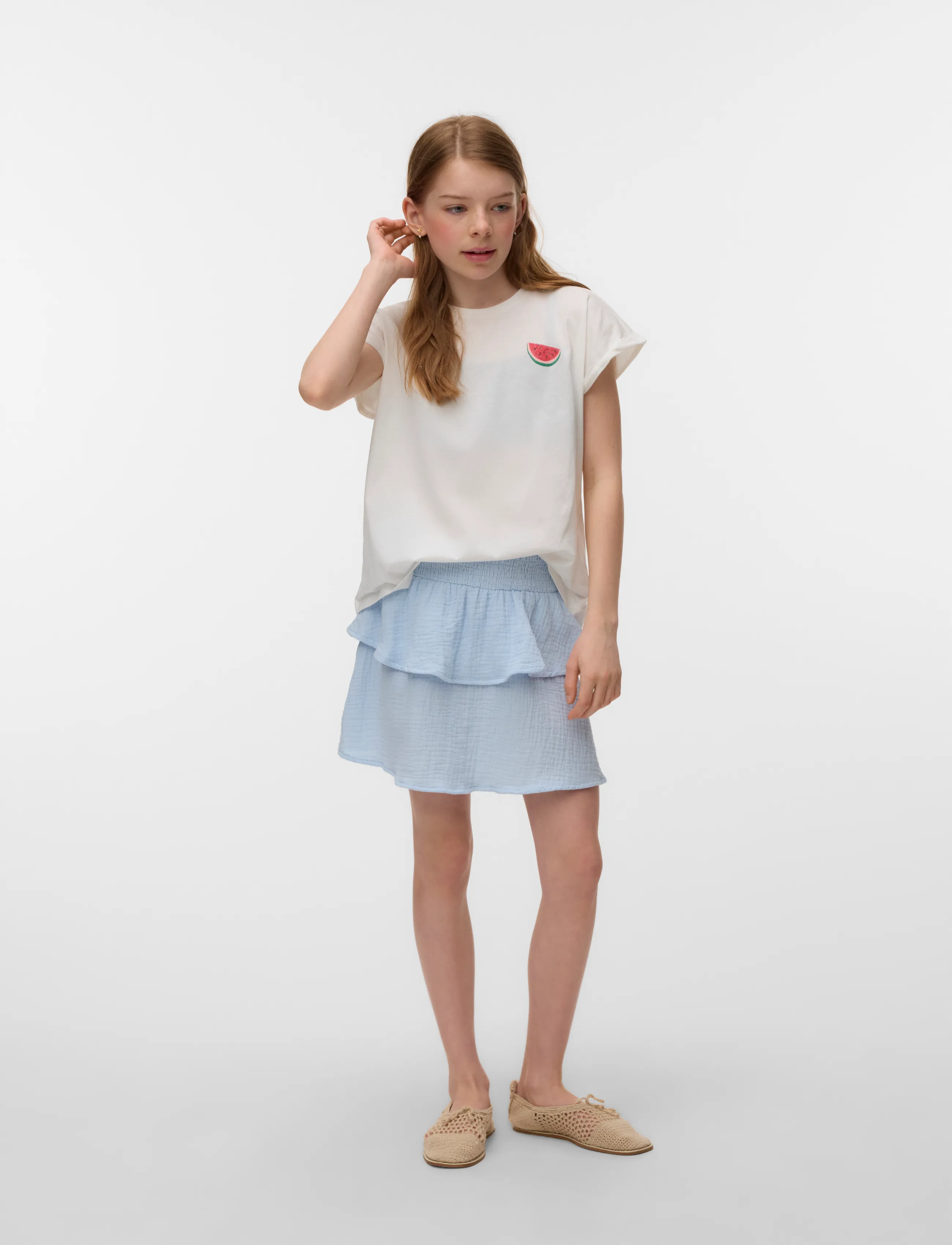 Vero Moda Girl VMNATALI HW SMOCK SKIRT WVN GIRL - Röcke - CASHMERE BLUE / blue