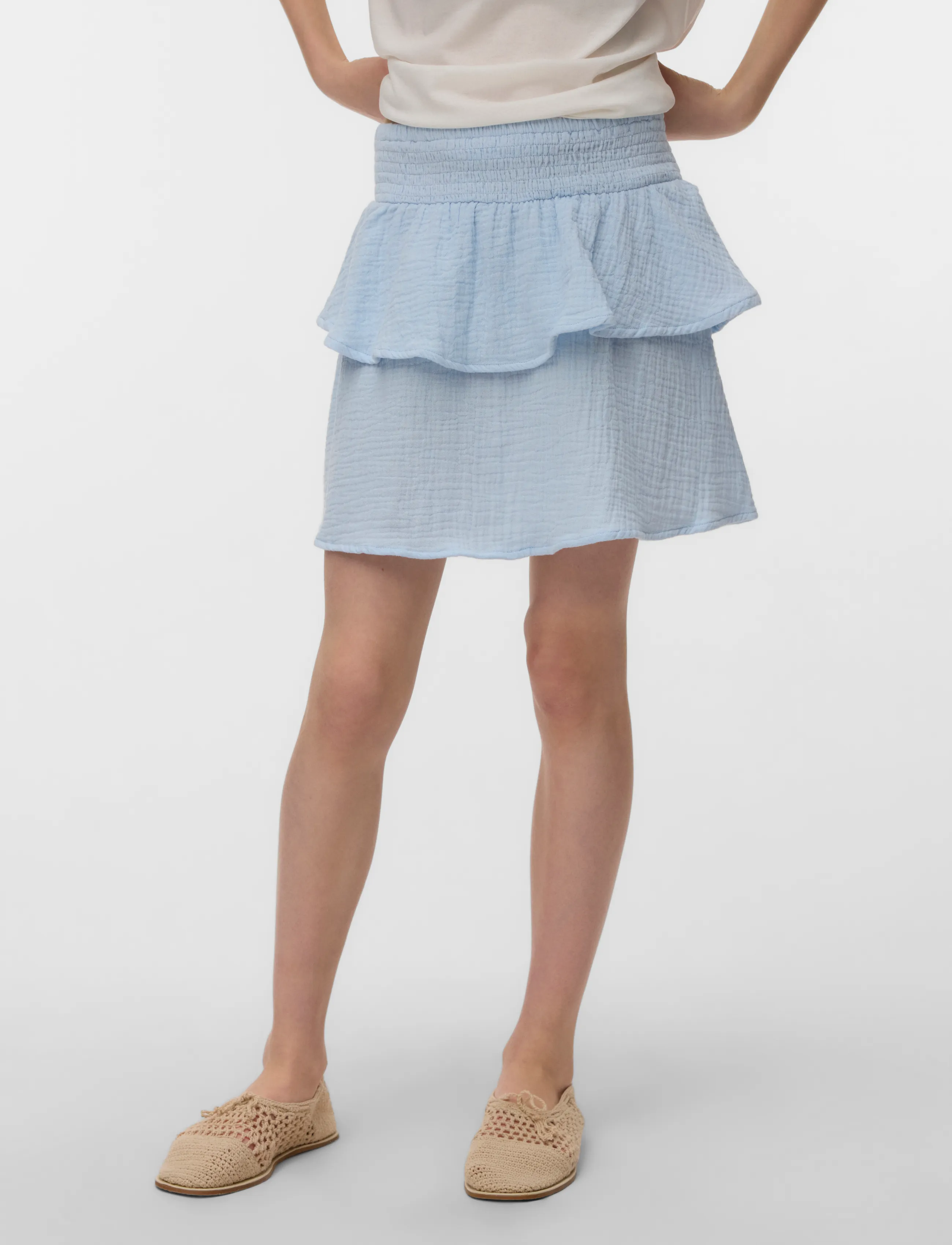 Vero Moda Girl - VMNATALI HW SMOCK SKIRT WVN GIRL - jupes courtes - cashmere blue - 3