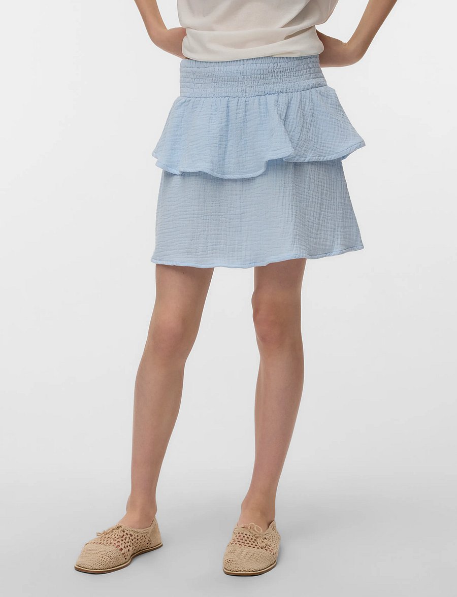 Vero Moda Girl - VMNATALI HW SMOCK SKIRT WVN GIRL - jupes courtes - cashmere blue - 3