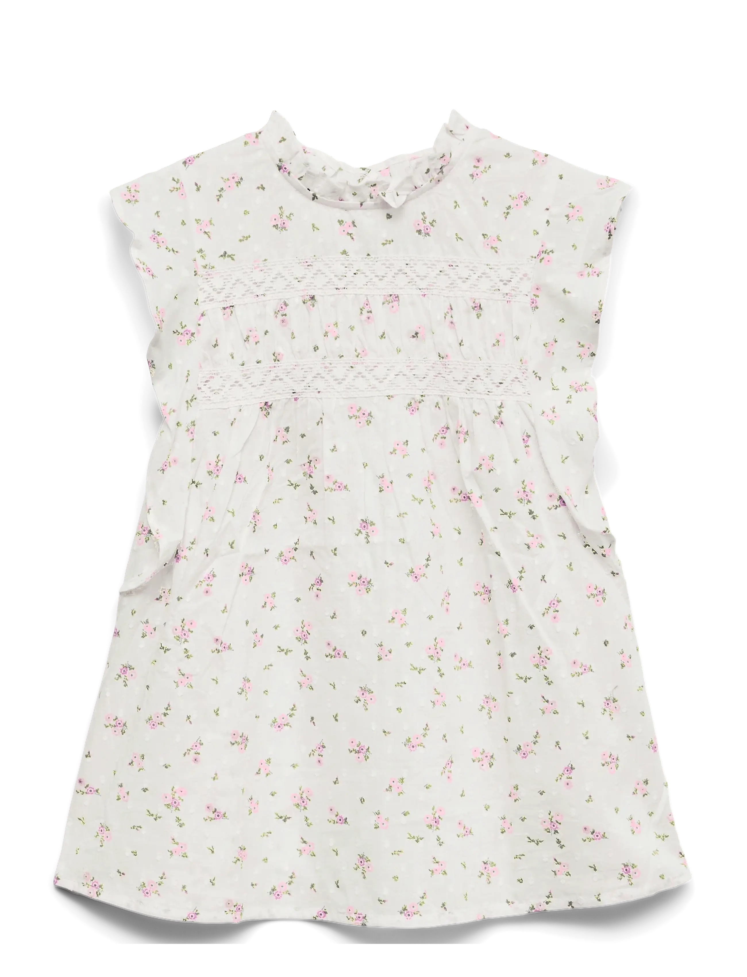 Vero Moda Girl VMTRINE SL LACE TOP WVN GIRL - New Arrivals - SNOW WHITE / white