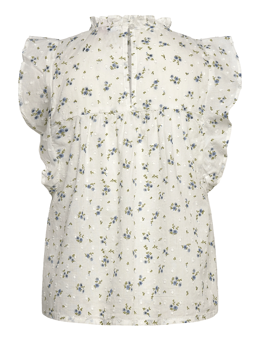 Vero Moda Girl - VMTRINE SL LACE TOP WVN GIRL - chemisiers & tuniques - snow white - 2