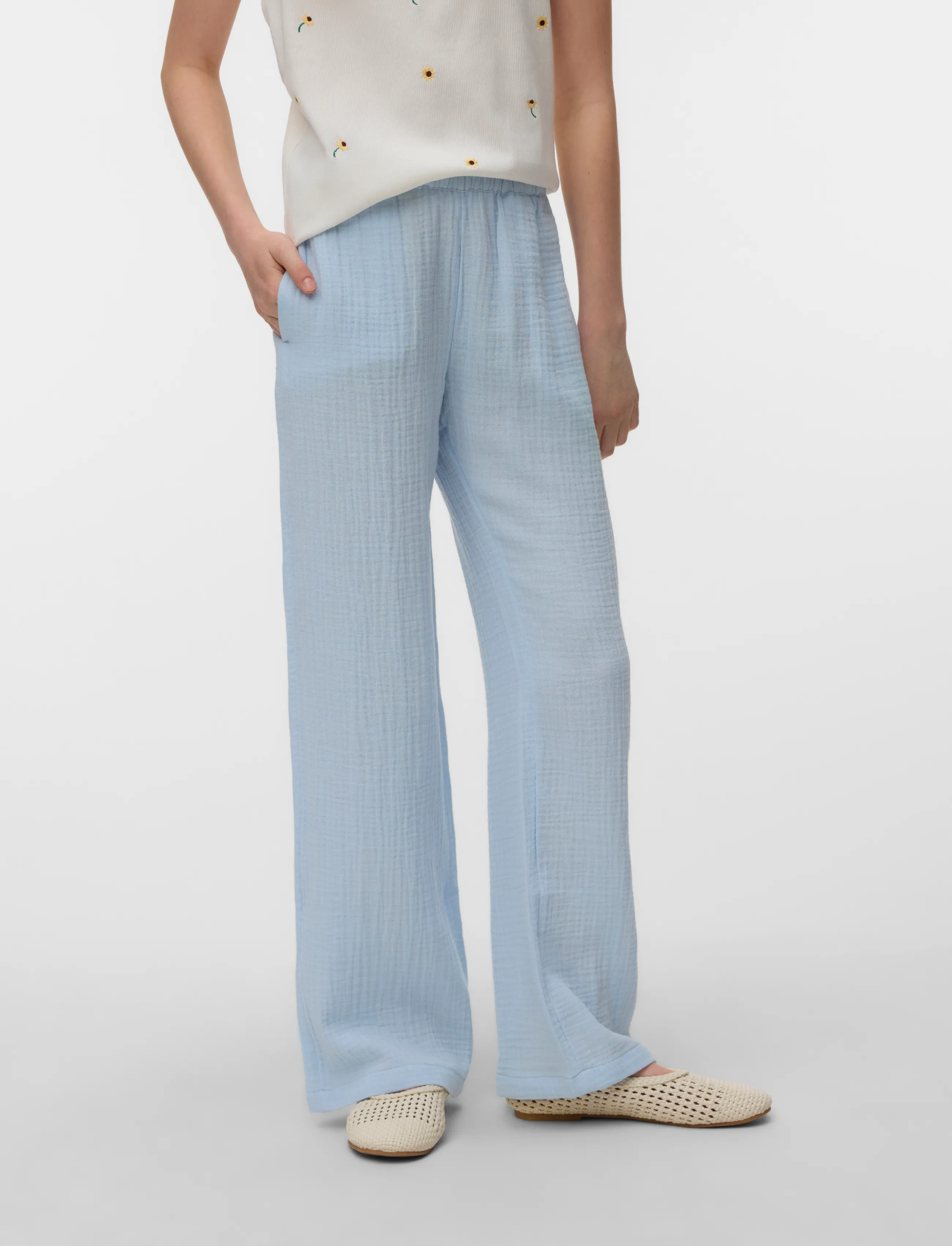 Vero Moda Girl - VMNATALI HW PANT WVN GA GIRL - kelnės - cashmere blue - 3