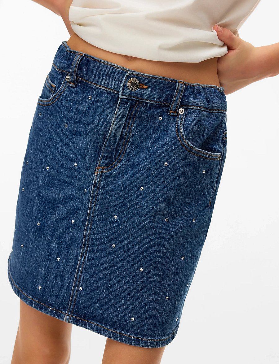 Vero Moda Girl - VMTESSA BLING SHORT DNM SKIRT MIX GIRL - jupes courtes - medium blue denim - 4