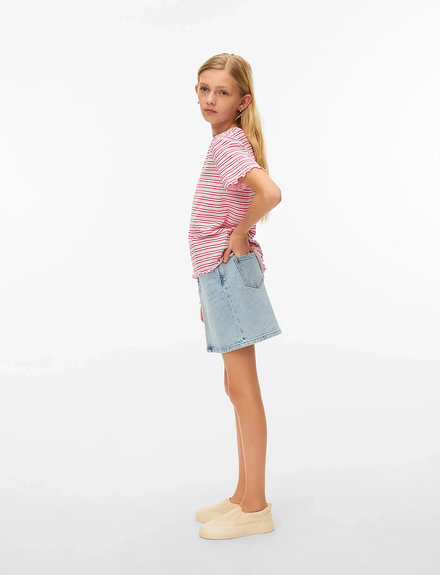 Vero Moda Girl - VMTESSA HR SHORT DNM SKIRT MIX GIRL - kurze röcke - light blue denim - 0