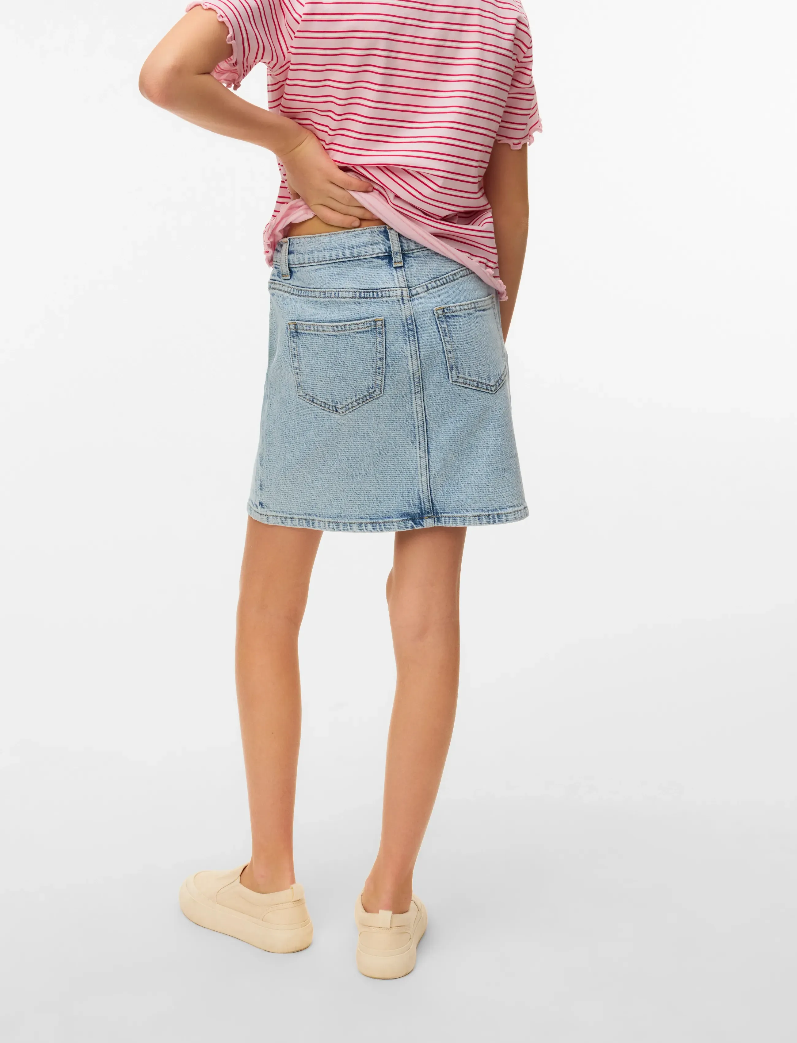 Vero Moda Girl - VMTESSA HR SHORT DNM SKIRT MIX GIRL - korte nederdele - light blue denim - 2