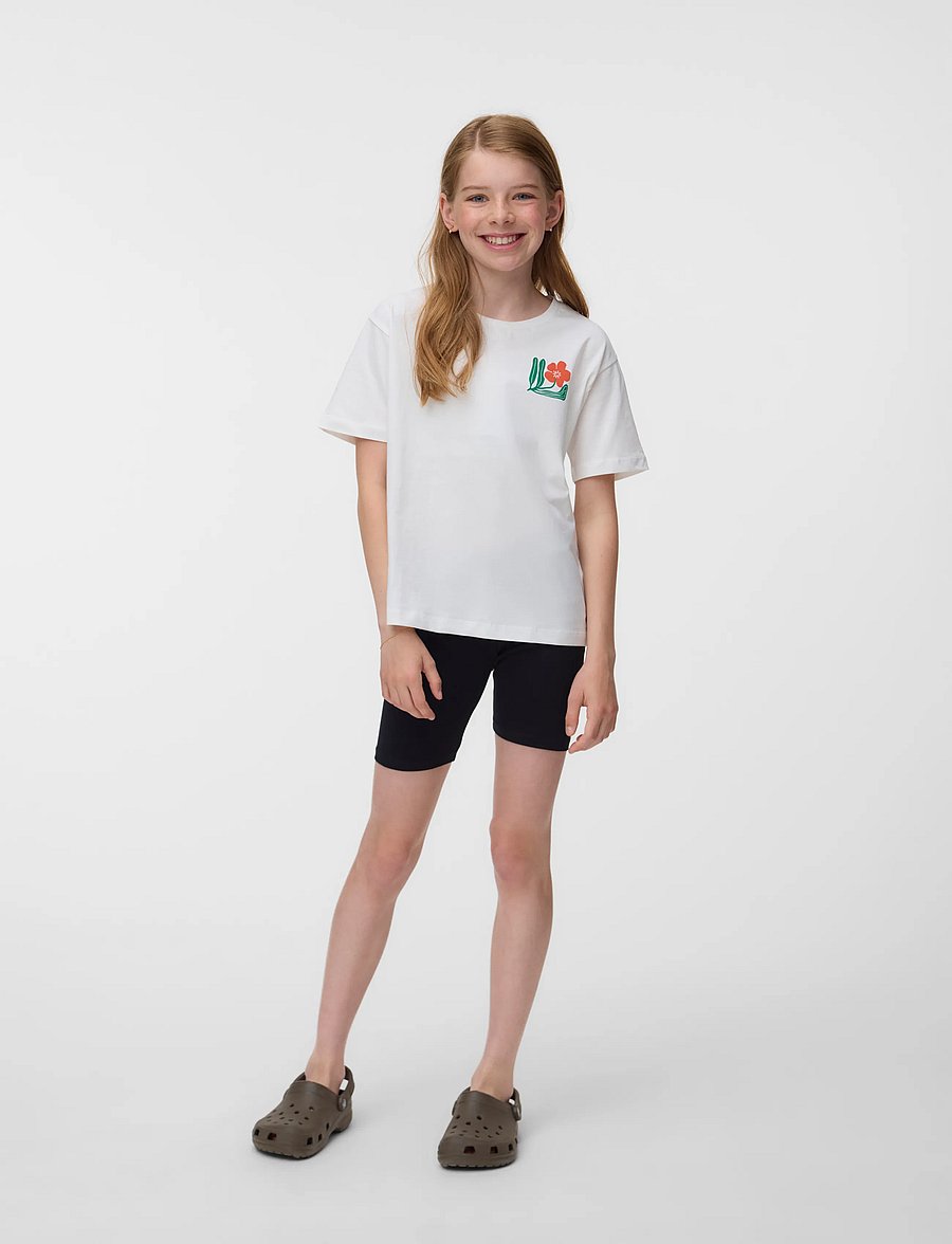 Vero Moda Girl - VMMARIANE CATY SS TOP BOX JRS GIRL - kurzärmelige - snow white - 0