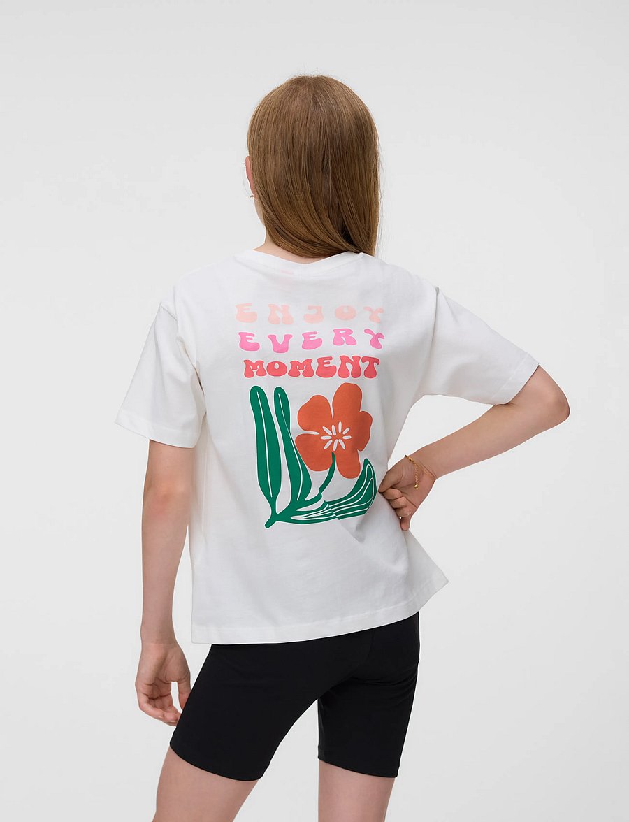 Vero Moda Girl - VMMARIANE CATY SS TOP BOX JRS GIRL - kurzärmelige - snow white - 3