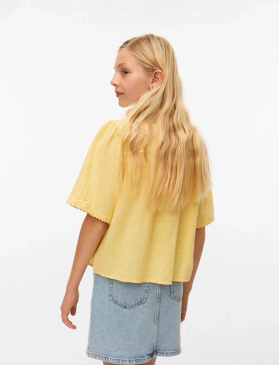 Vero Moda Girl - VMSIRI 2/4 SHIRT WVN GIRL - lühikeste varrukatega särgid - golden haze - 2