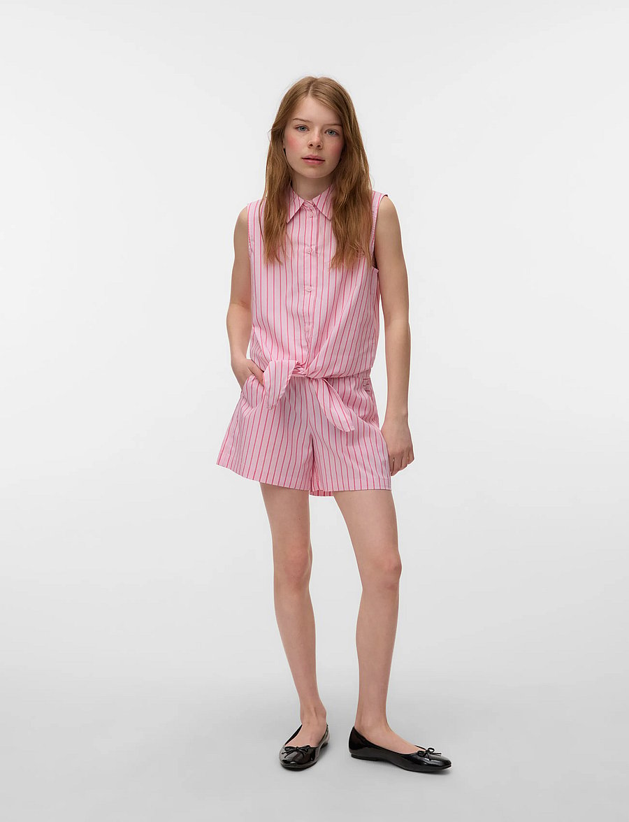Vero Moda Girl - VMFRIBA SL SHIRT WVN GIRL - kurzärmlige hemden - pink-a-boo - 0
