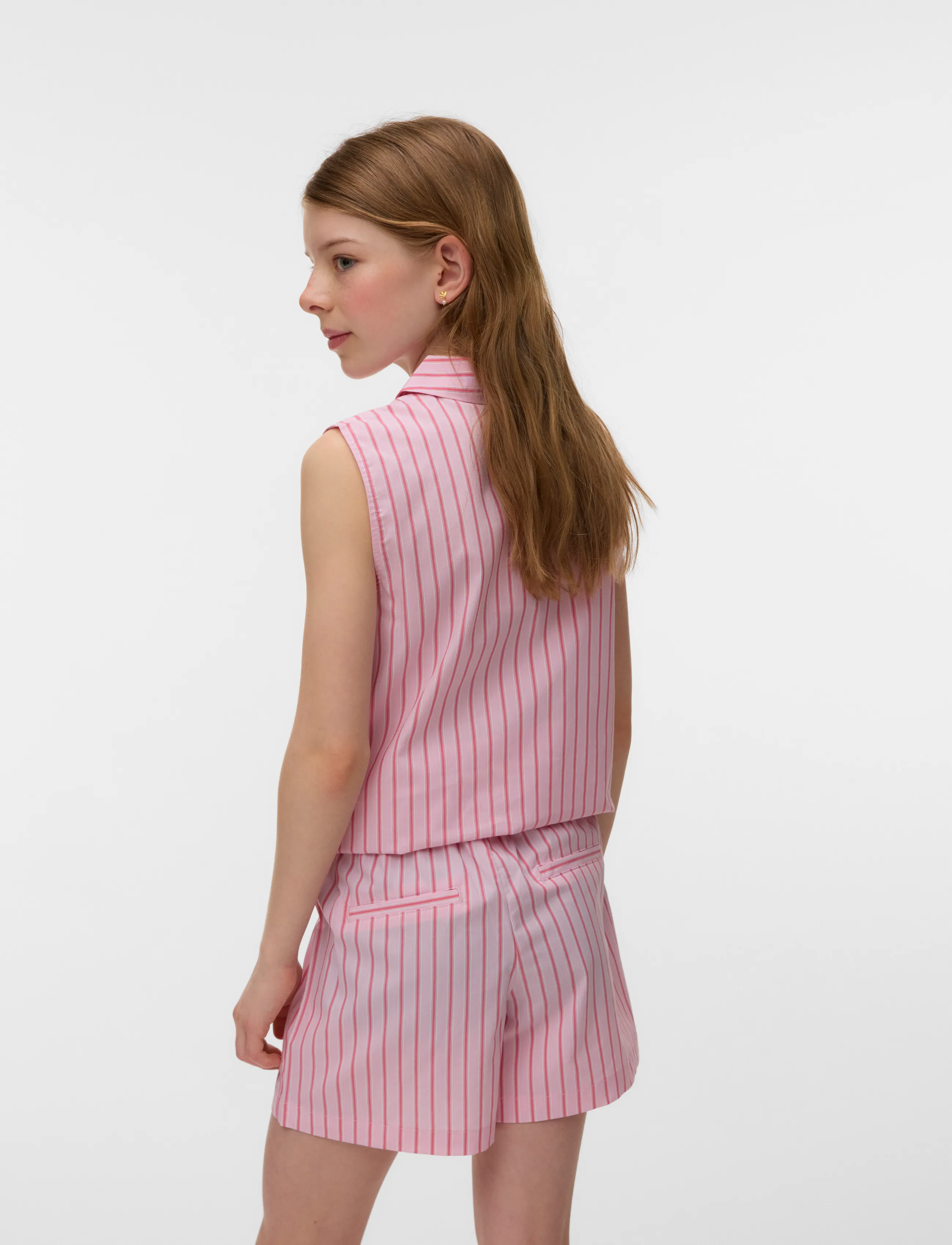 Vero Moda Girl - VMFRIBA SL SHIRT WVN GIRL - kurzärmlige hemden - pink-a-boo - 2