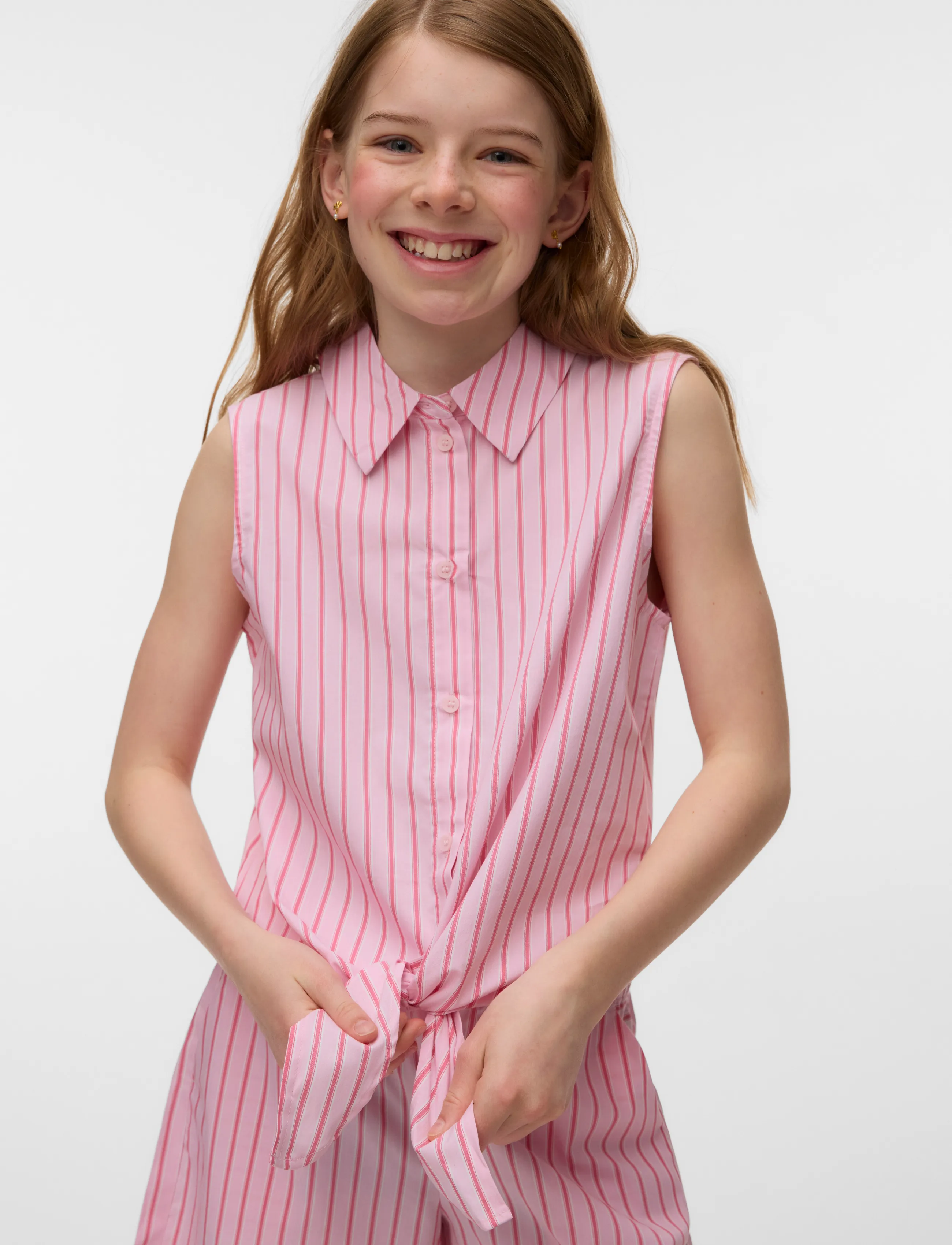 Vero Moda Girl - VMFRIBA SL SHIRT WVN GIRL - kurzärmlige hemden - pink-a-boo - 3