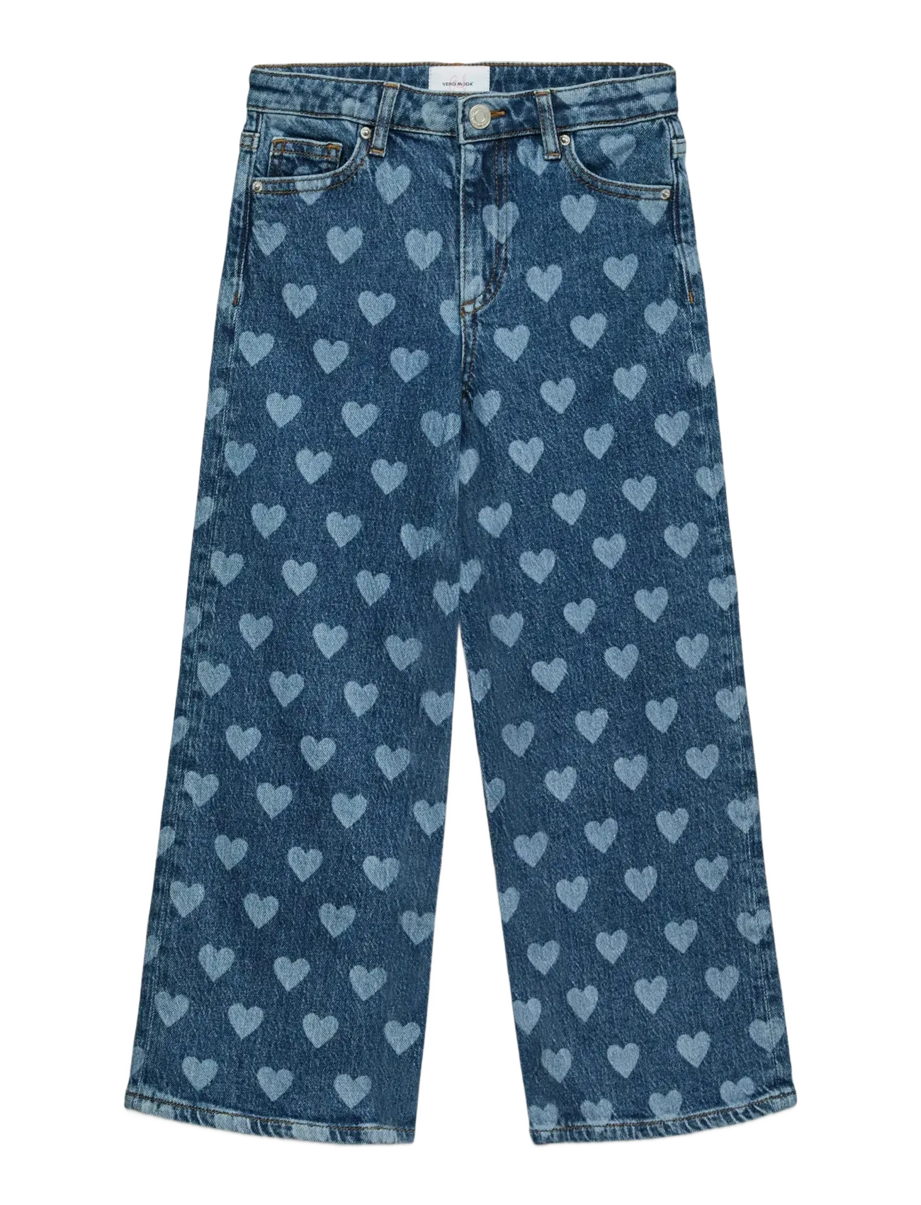 Vero Moda Girl VMTESSA HR WIDE JEANS PRINT GA GIRL - Jeans - MEDIUM BLUE DENIM / blue