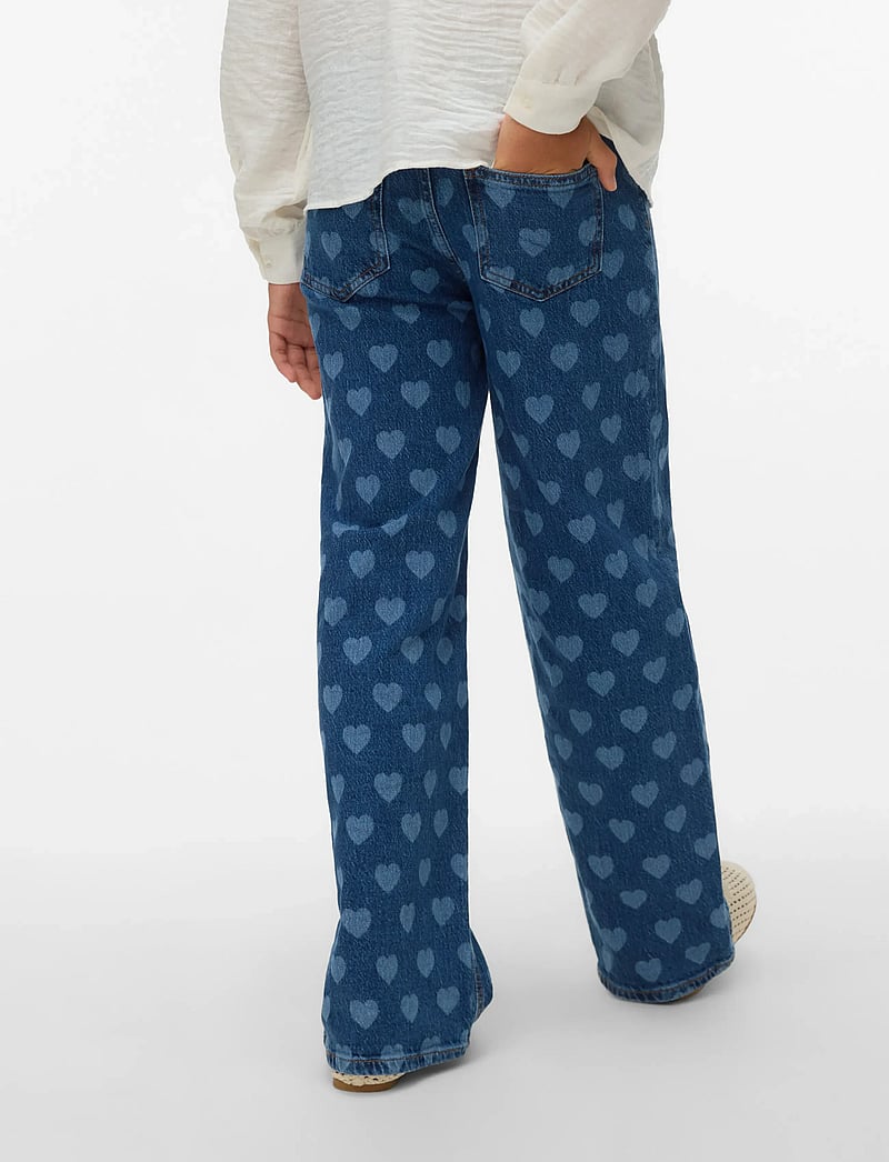 Vero Moda Girl - VMTESSA HR WIDE JEANS PRINT GA GIRL - hosen mit weitem bein - medium blue denim - 2