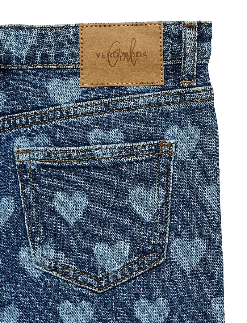 Vero Moda Girl - VMTESSA HR WIDE JEANS PRINT GA GIRL - hosen mit weitem bein - medium blue denim - 5