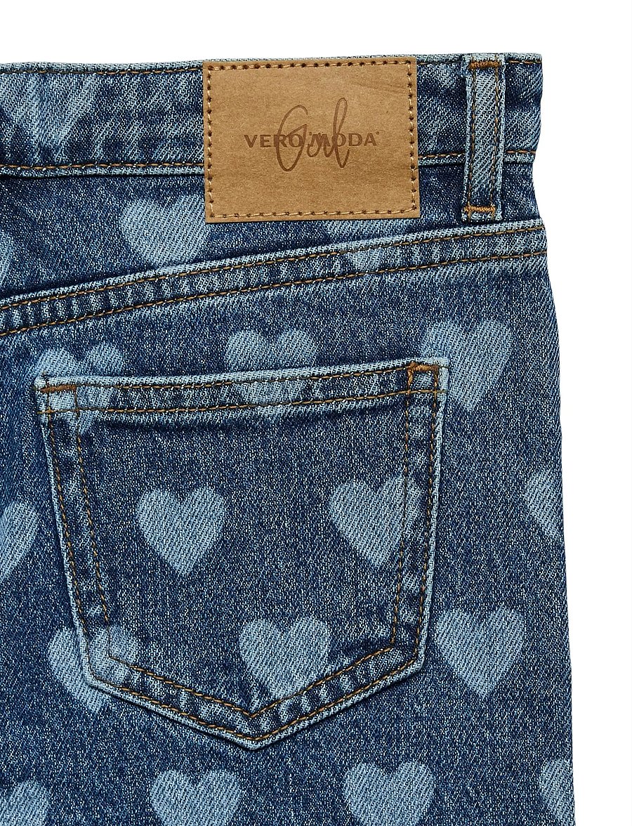 Vero Moda Girl - VMTESSA HR WIDE JEANS PRINT GA GIRL - hosen mit weitem bein - medium blue denim - 5