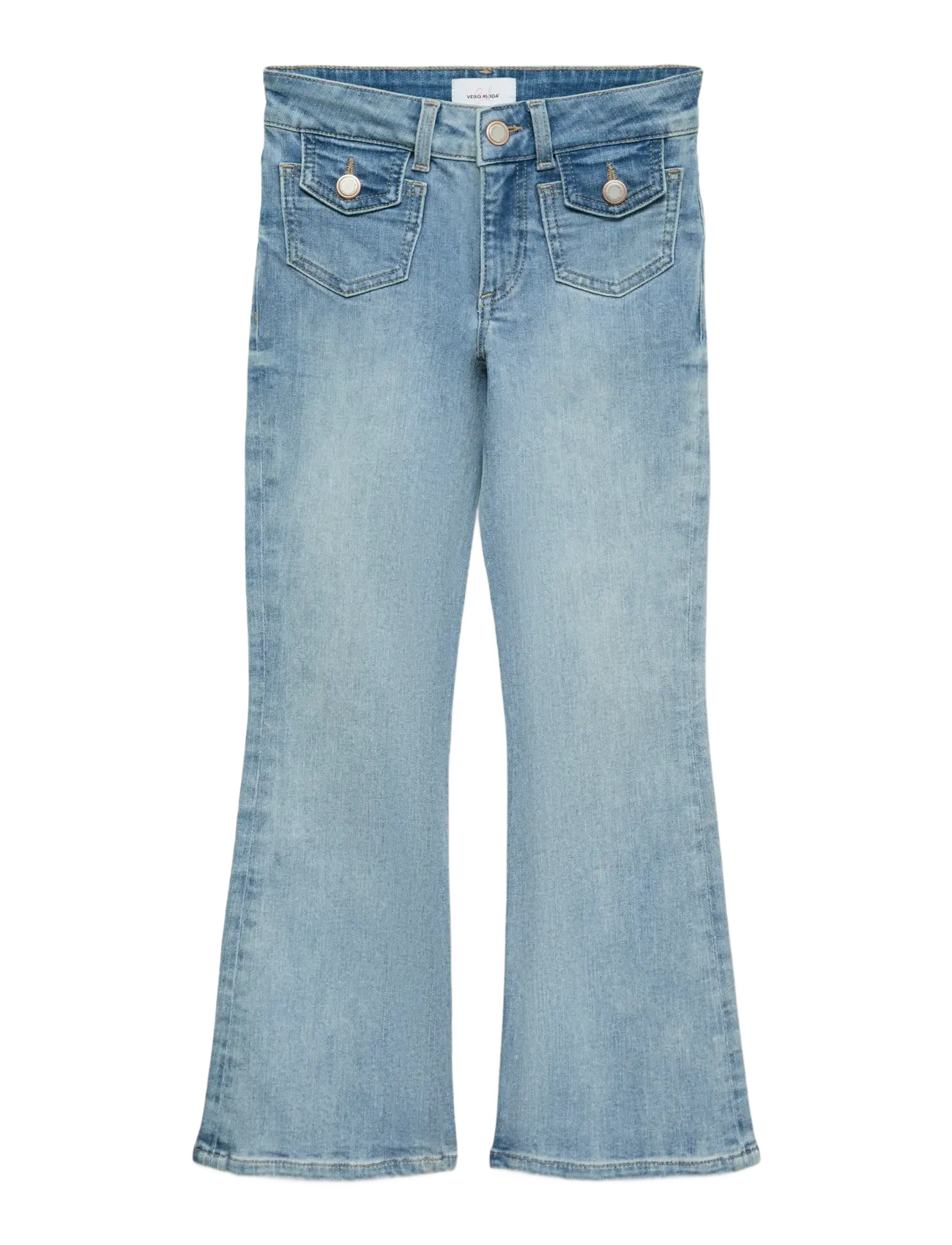 Vero Moda Girl VMFLASH MR FLARED FRONT POCKET J GIRL - Bootcut jeans - LIGHT BLUE DENIM / blue