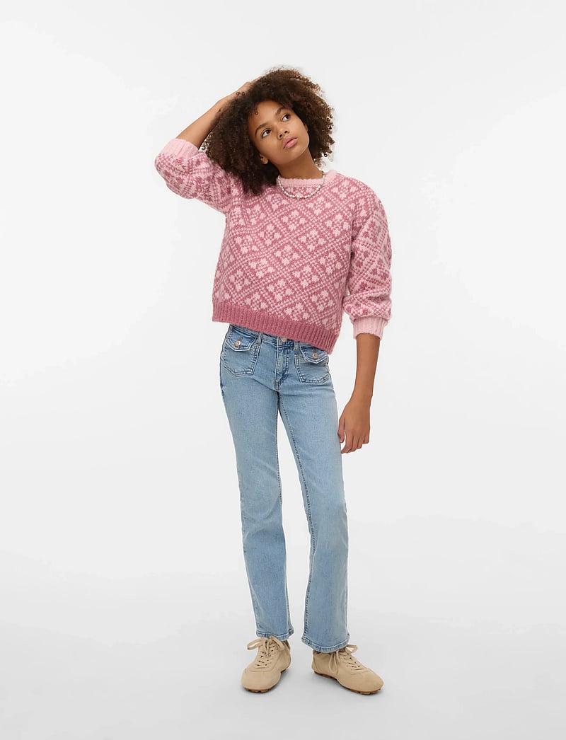 Vero Moda Girl - VMFLASH MR FLARED FRONT POCKET J GIRL - alt laienevad teksad - light blue denim - 0