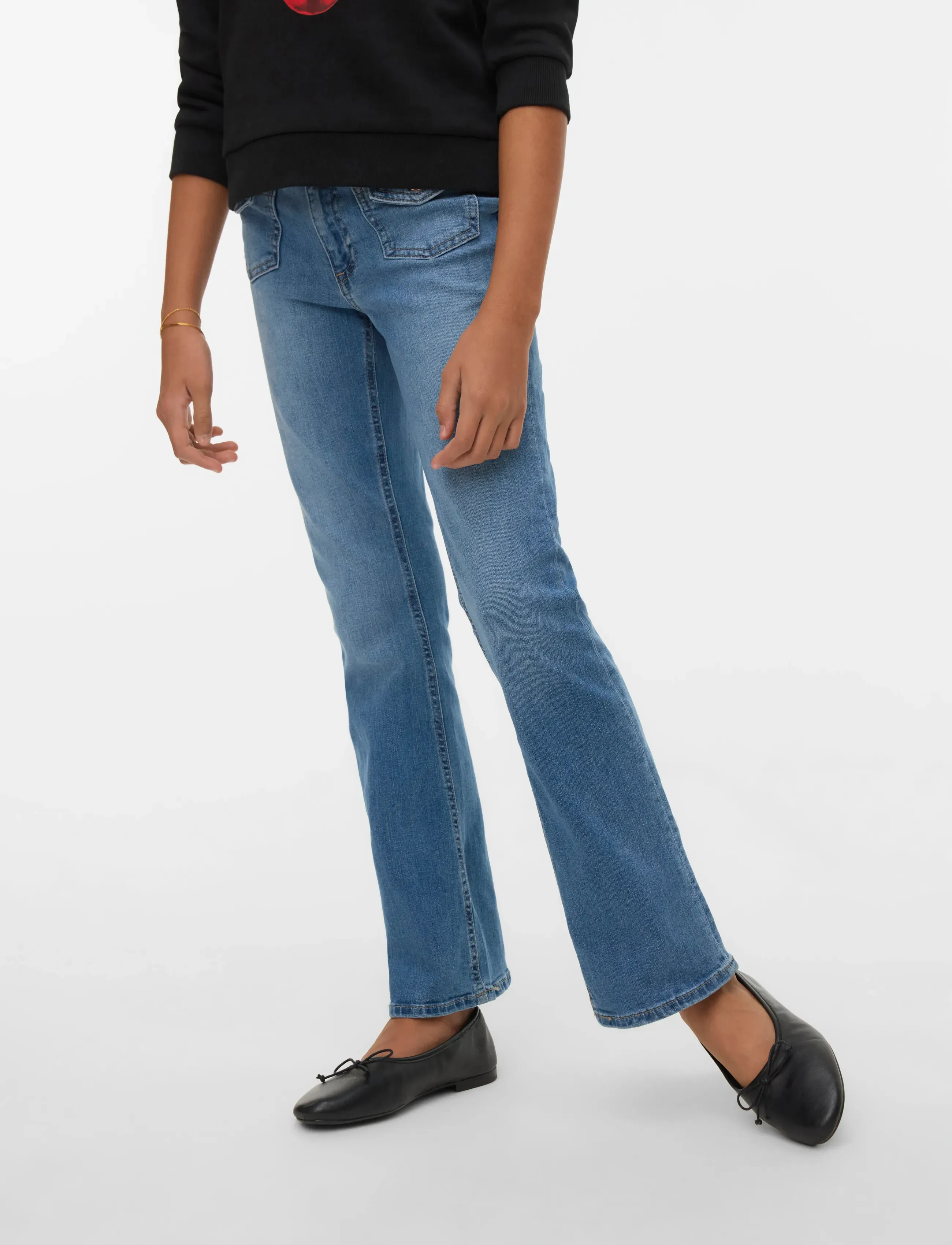 Vero Moda Girl - VMFLASH MR FLARED FRONT POCKET J GIRL - bootcut jeans - medium blue denim - 3