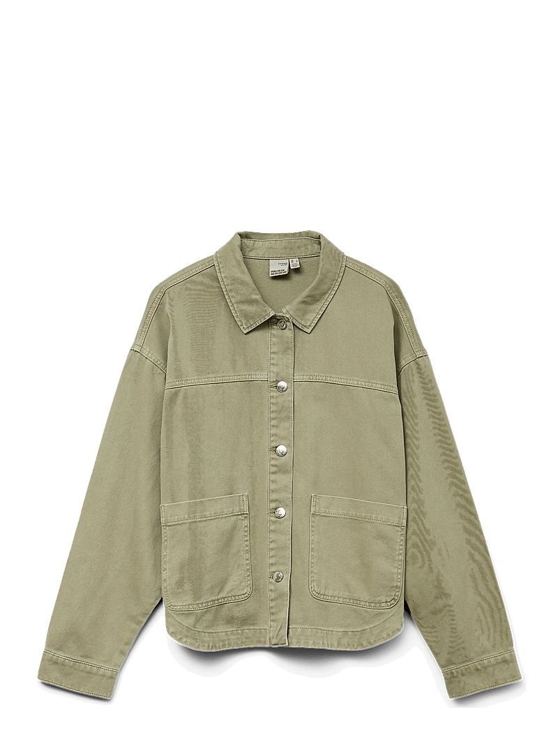 Vero Moda Girl - VMJAMIE LS COLORED SHACKET MIX GIRL NOOS - teksa ja velvet - laurel wreath - 1