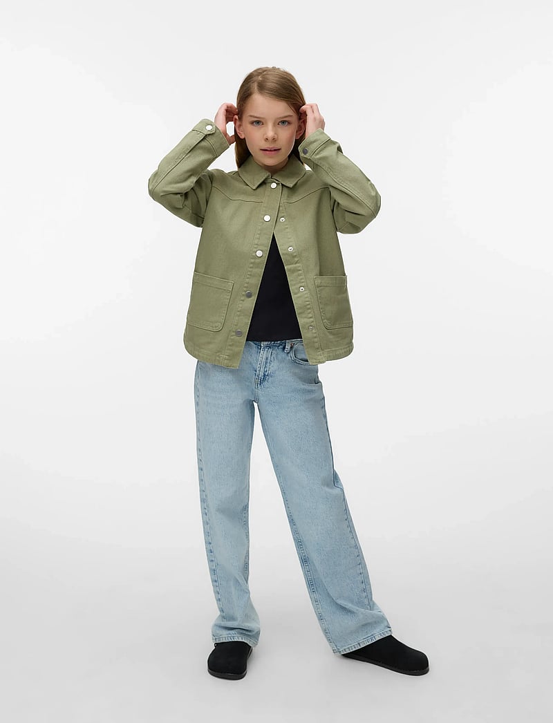 Vero Moda Girl - VMJAMIE LS COLORED SHACKET MIX GIRL NOOS - teksa ja velvet - laurel wreath - 0