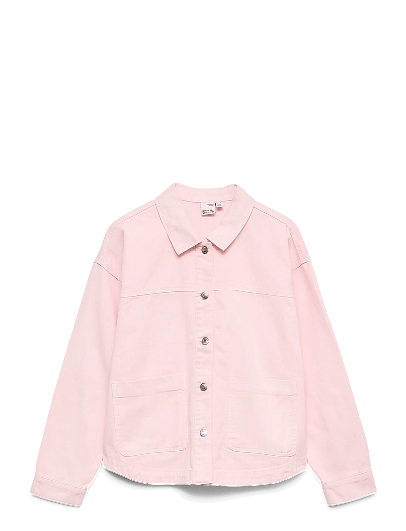 Vero Moda Girl - VMJAMIE LS COLORED SHACKET MIX GIRL NOOS - teksa ja velvet - parfait pink - 1