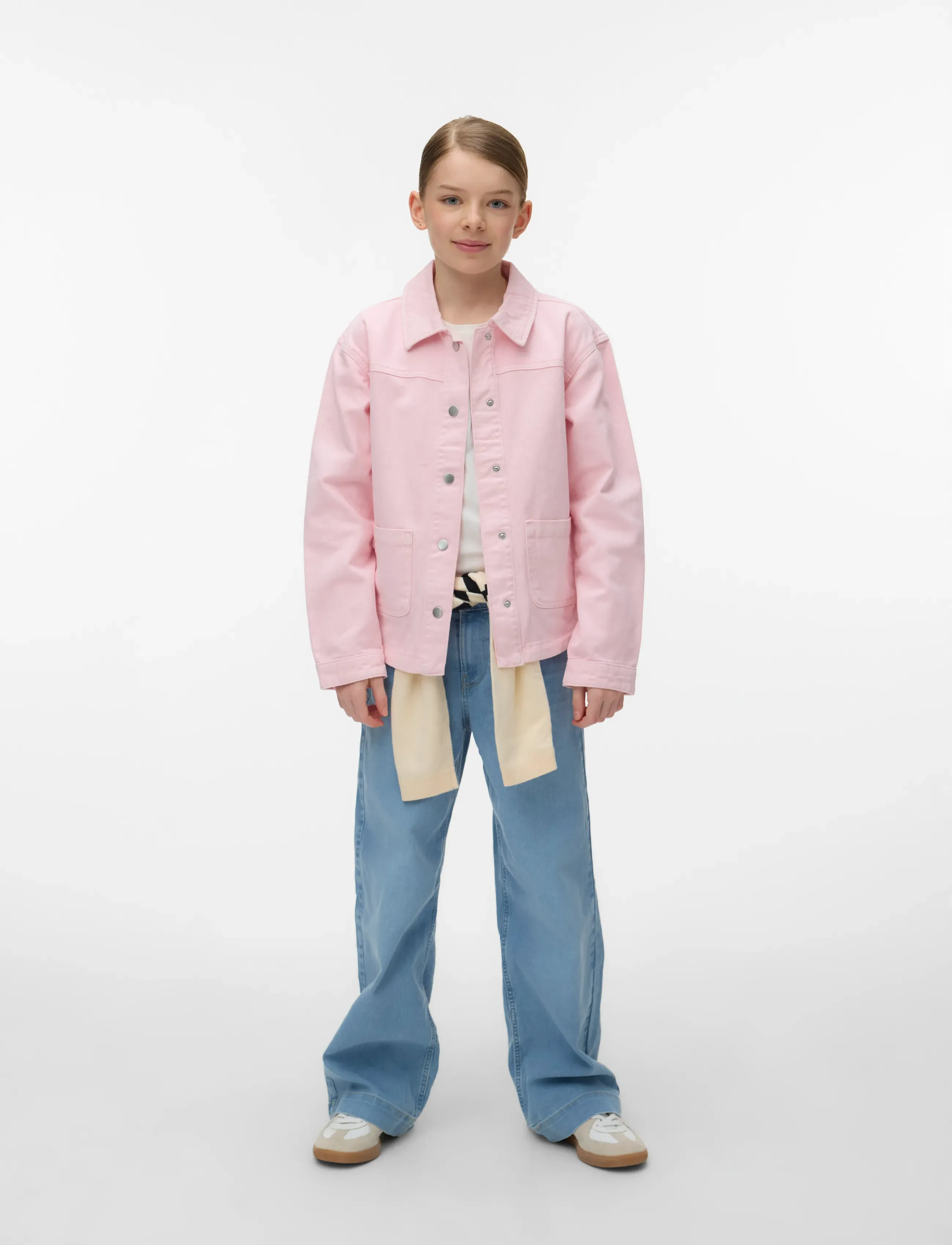 Vero Moda Girl Vmjamie Ls Colored Shacket Mix Girl Noos, Børn, Shacket, Pink, Str: 128