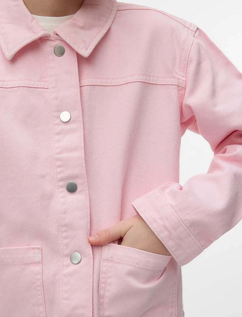 Vero Moda Girl - VMJAMIE LS COLORED SHACKET MIX GIRL NOOS - teksa ja velvet - parfait pink - 3