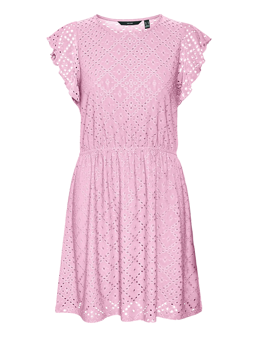 Vero Moda Girl - VMTASSA SL FRILL SHORT DRESS JRS GIRL - Ærmeløse hverdagskjoler - bonbon - 1