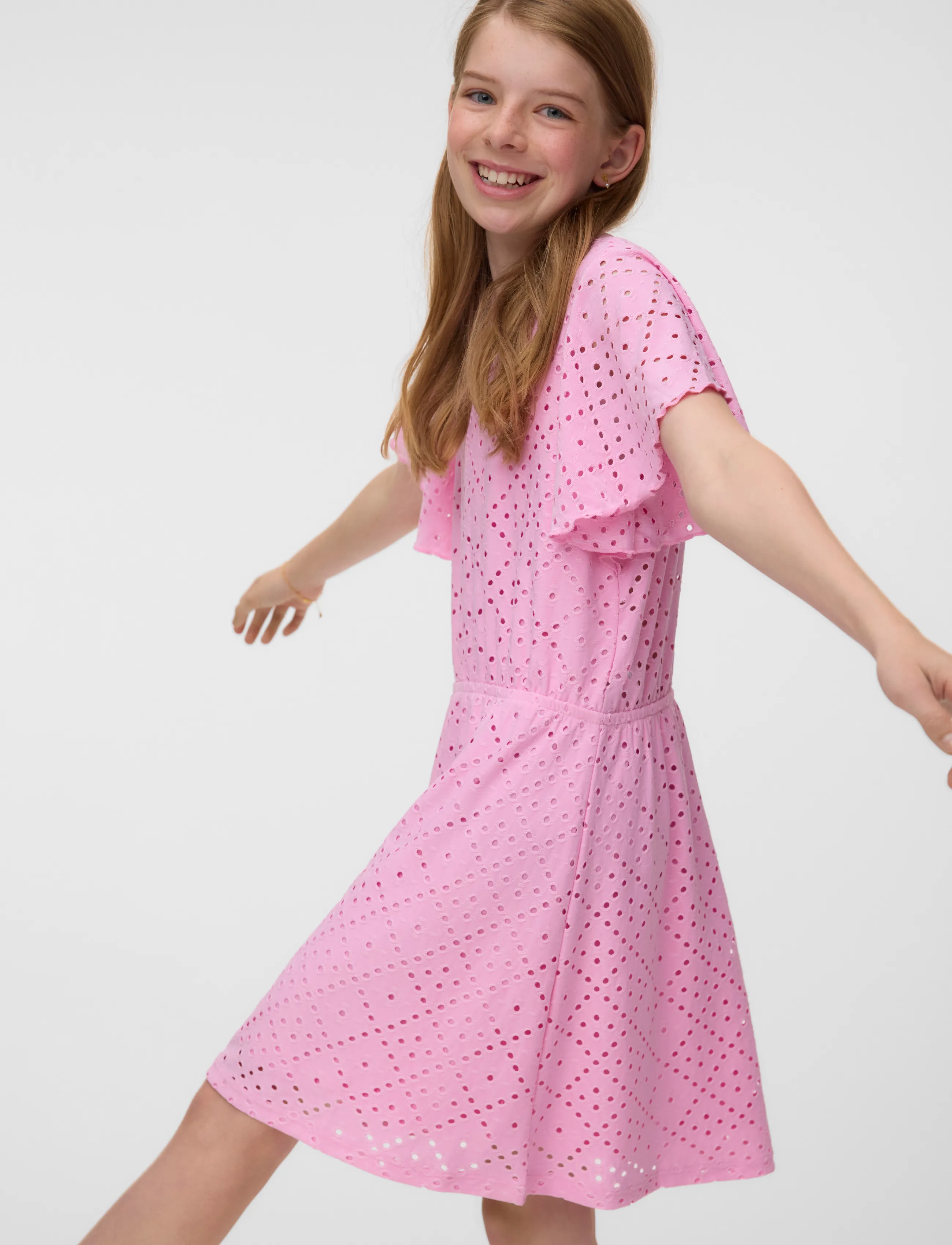 Vero Moda Girl - VMTASSA SL FRILL  SHORT DRESS JRS GIRL - Ærmeløse hverdagskjoler - bonbon - 3