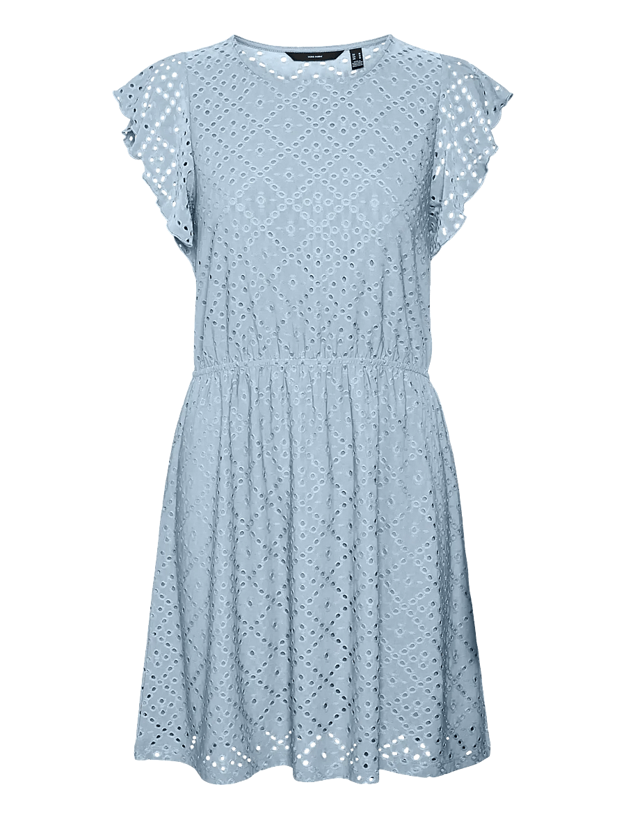 Vero Moda Girl - VMTASSA SL FRILL SHORT DRESS JRS GIRL - robes décontractées sans manches - cashmere blue - 1