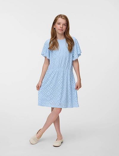 Vero Moda Girl VMTASSA SL FRILL SHORT DRESS JRS GIRL - Sleeveless casual dresses - CASHMERE BLUE / blue