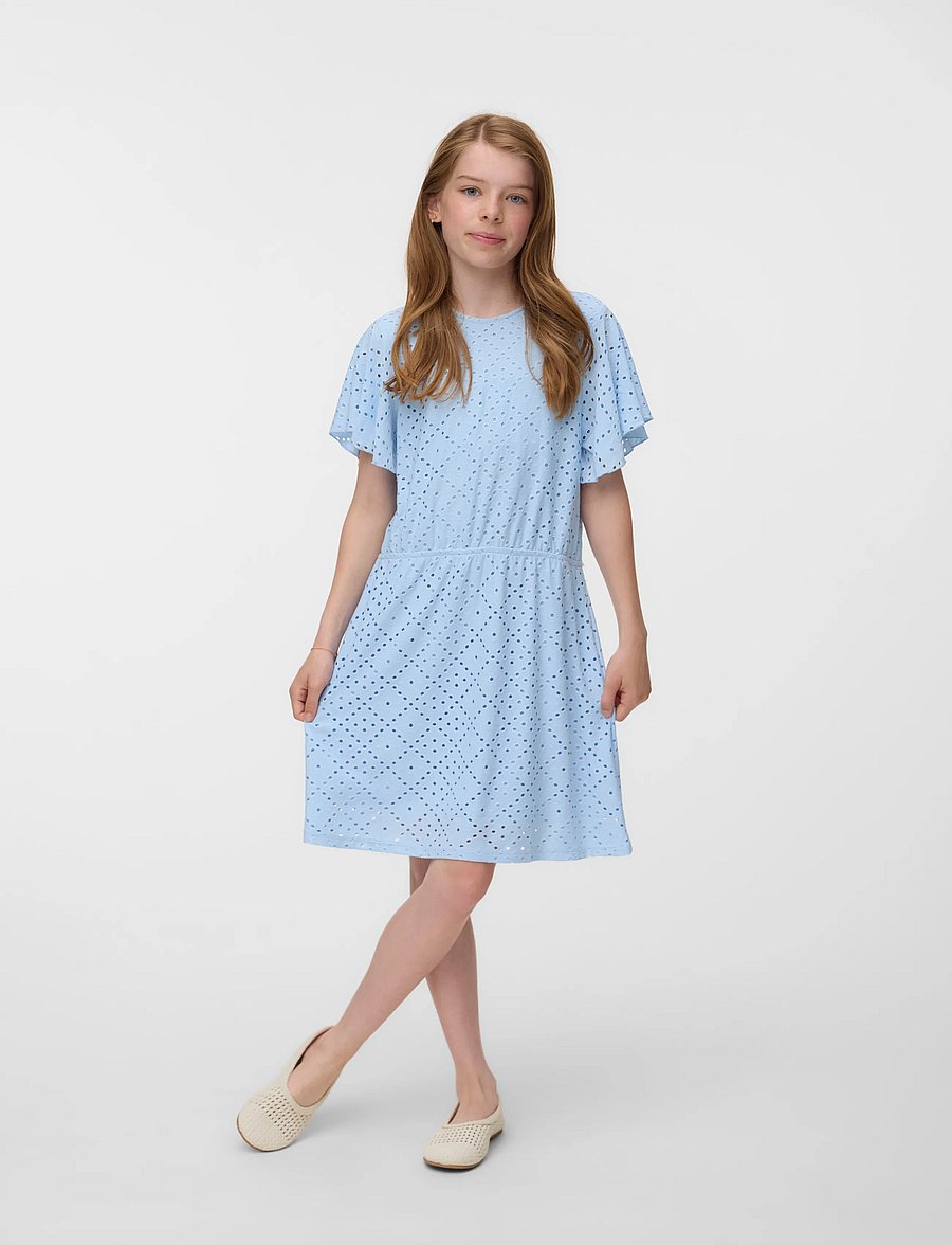 Vero Moda Girl - VMTASSA SL FRILL SHORT DRESS JRS GIRL - robes décontractées sans manches - cashmere blue - 0