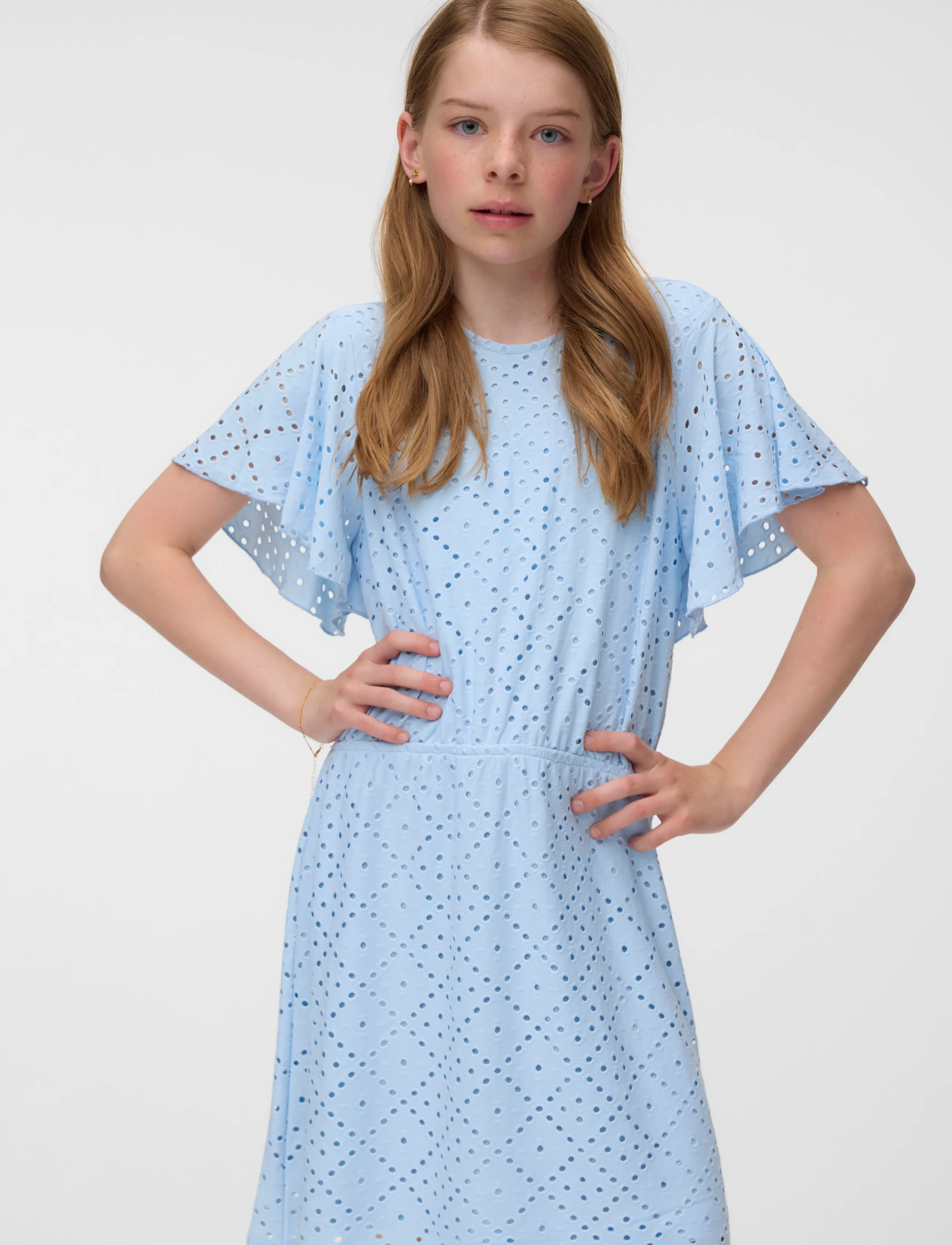 Vero Moda Girl - VMTASSA SL FRILL  SHORT DRESS JRS GIRL - robes décontractées sans manches - cashmere blue - 3